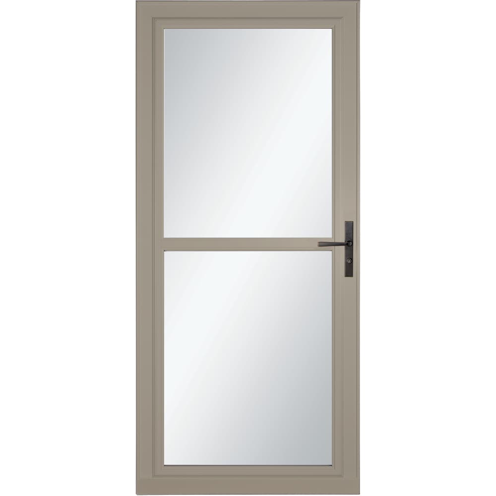 Tradewinds Selection 34-in x 81-in Sandstone Full-view Retractable Screen Aluminum Storm Door with Aged Bronze Handle in Brown | - LARSON 1460409557S