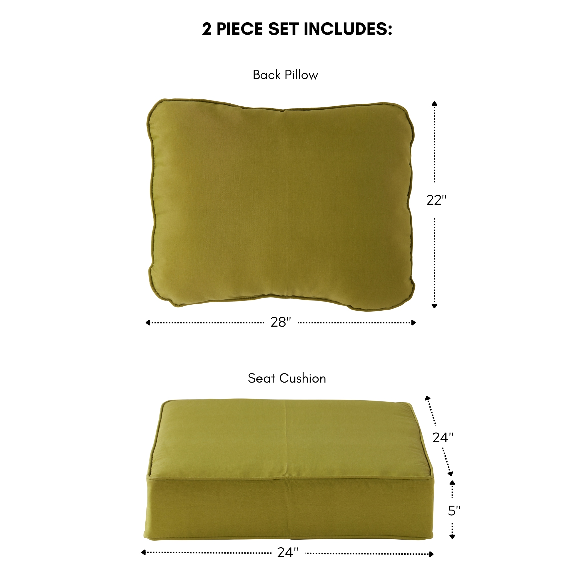 Kiwi Green Deep-Seat Outdoor Rocking Chair Cushion Set