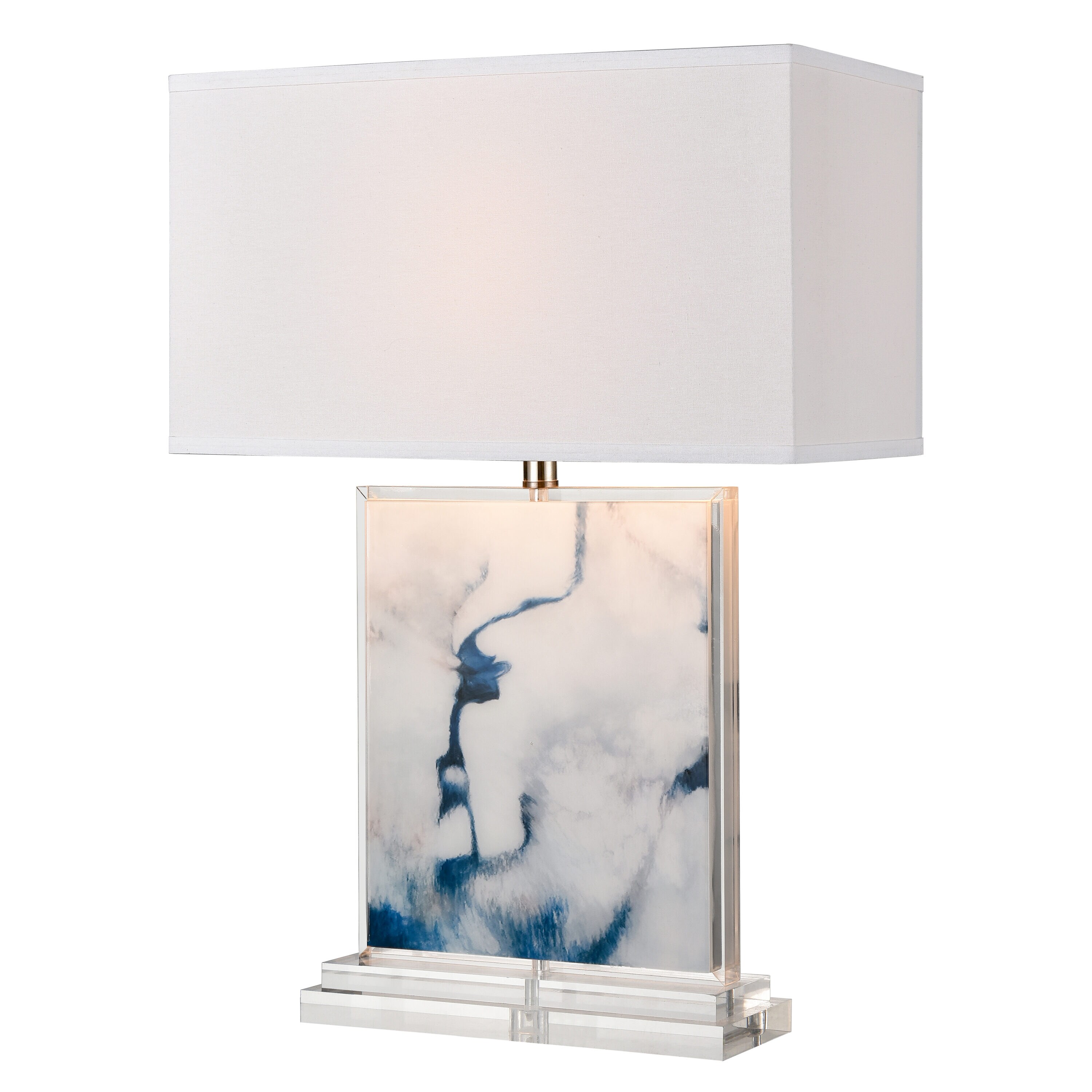 Dogwood 11.5-in Blue 3-way Table Lamp with Fabric Shade | - Westmore by ELK Lighting LW-202331122