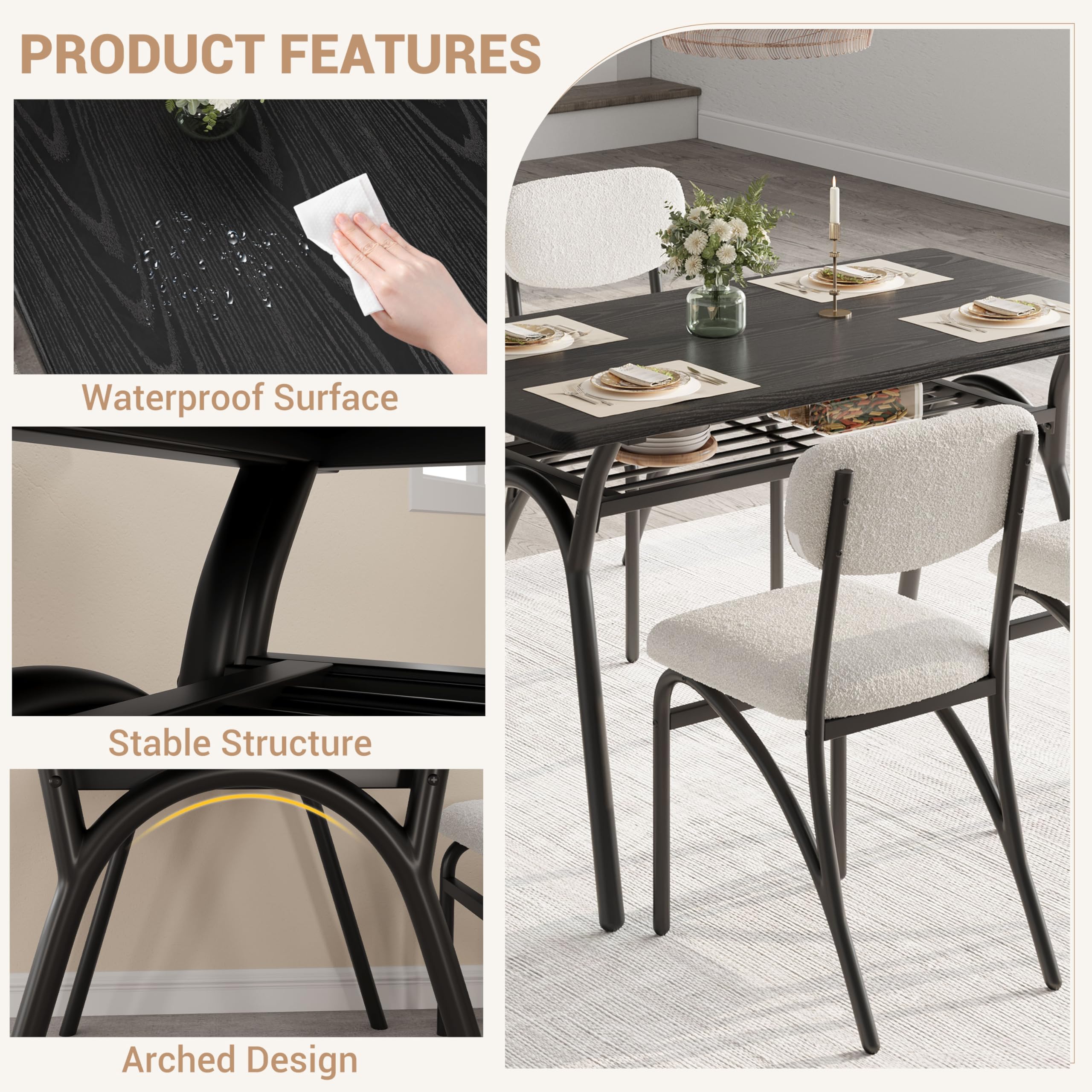 GarveeLife CLJ-4QLHSY-RFMG2MCA Dining-Sets - View #3