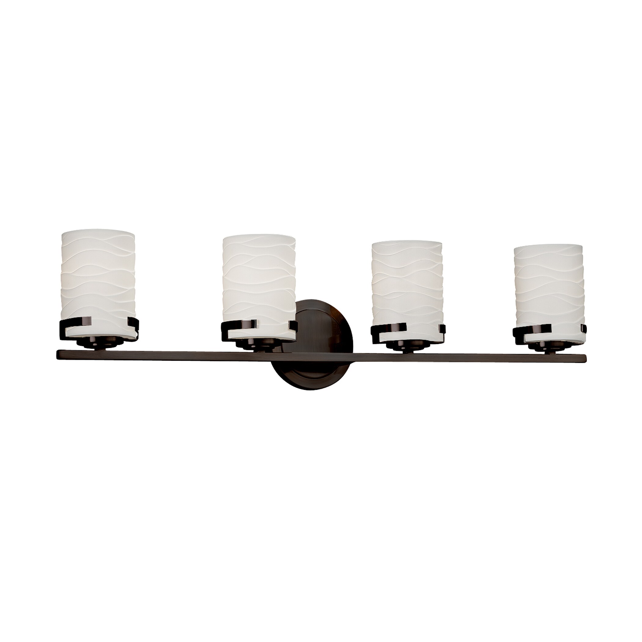 Justice Design Group POR-8454-10-WAVE-DB Limoges 31.5-in 4-Light Dark Bronze Transitional Vanity Light