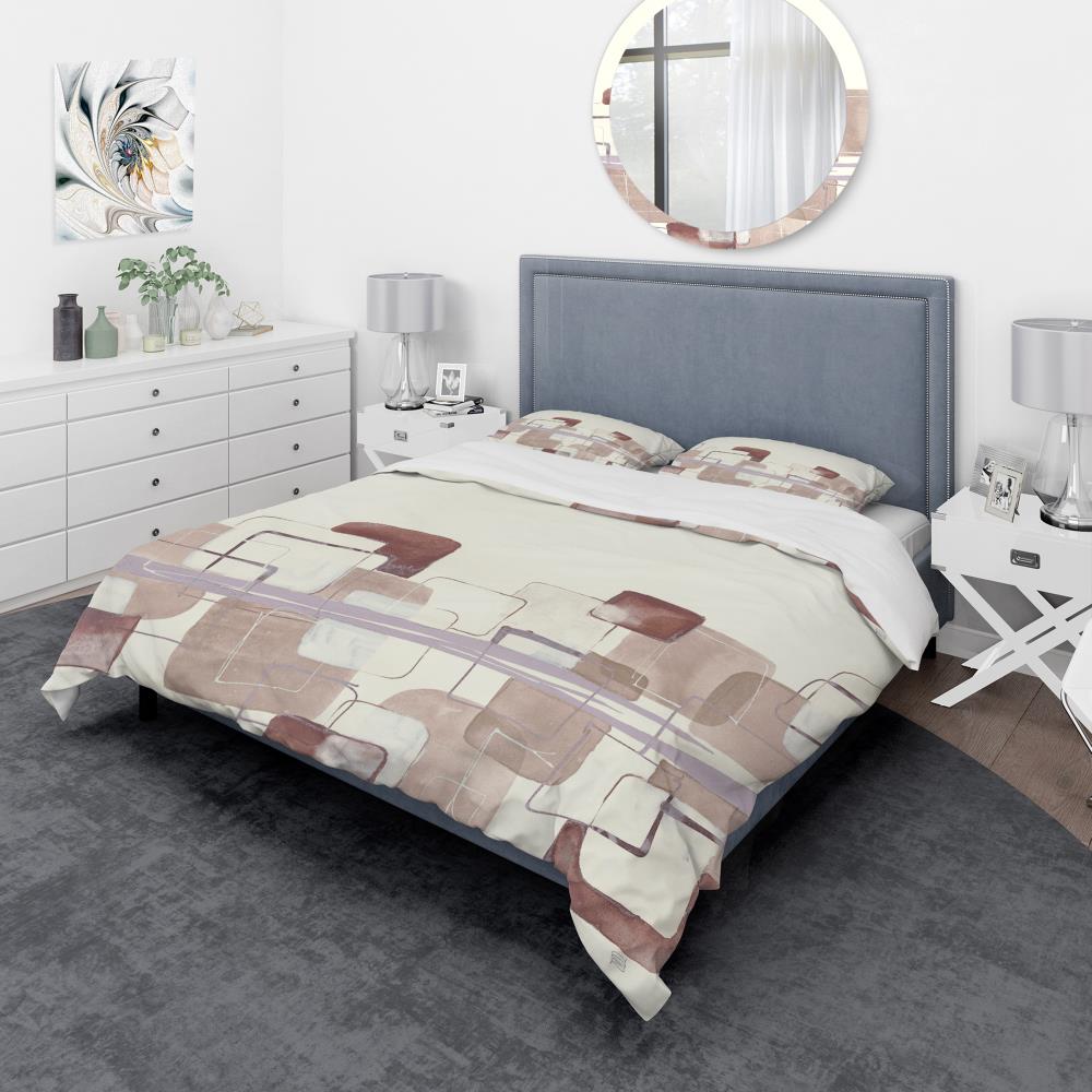Designart BED30273-T 3 -Piece Brown Twin Duvet cover Set