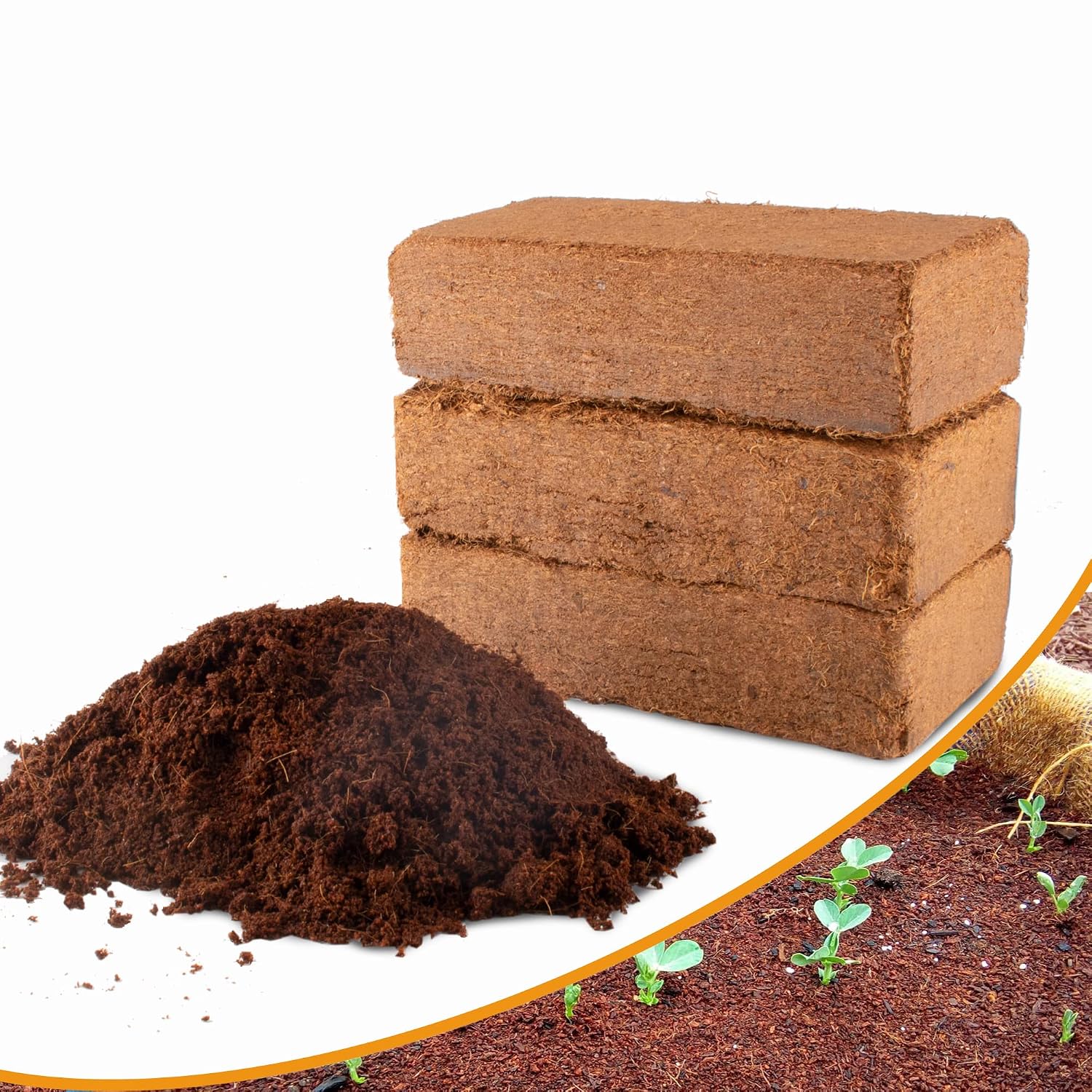 CJGQ - Coco Coir Bricks 3-Pack Organic Coconut Husk Fiber Growing Medium Low EC Balanced pH Expan...