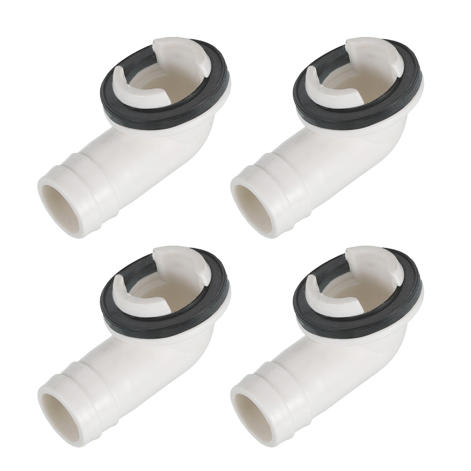 Unique Bargains - 4pcs Air Conditioner Drain Hose Connector Elbow Fitting with Rubber Ring for Mi...