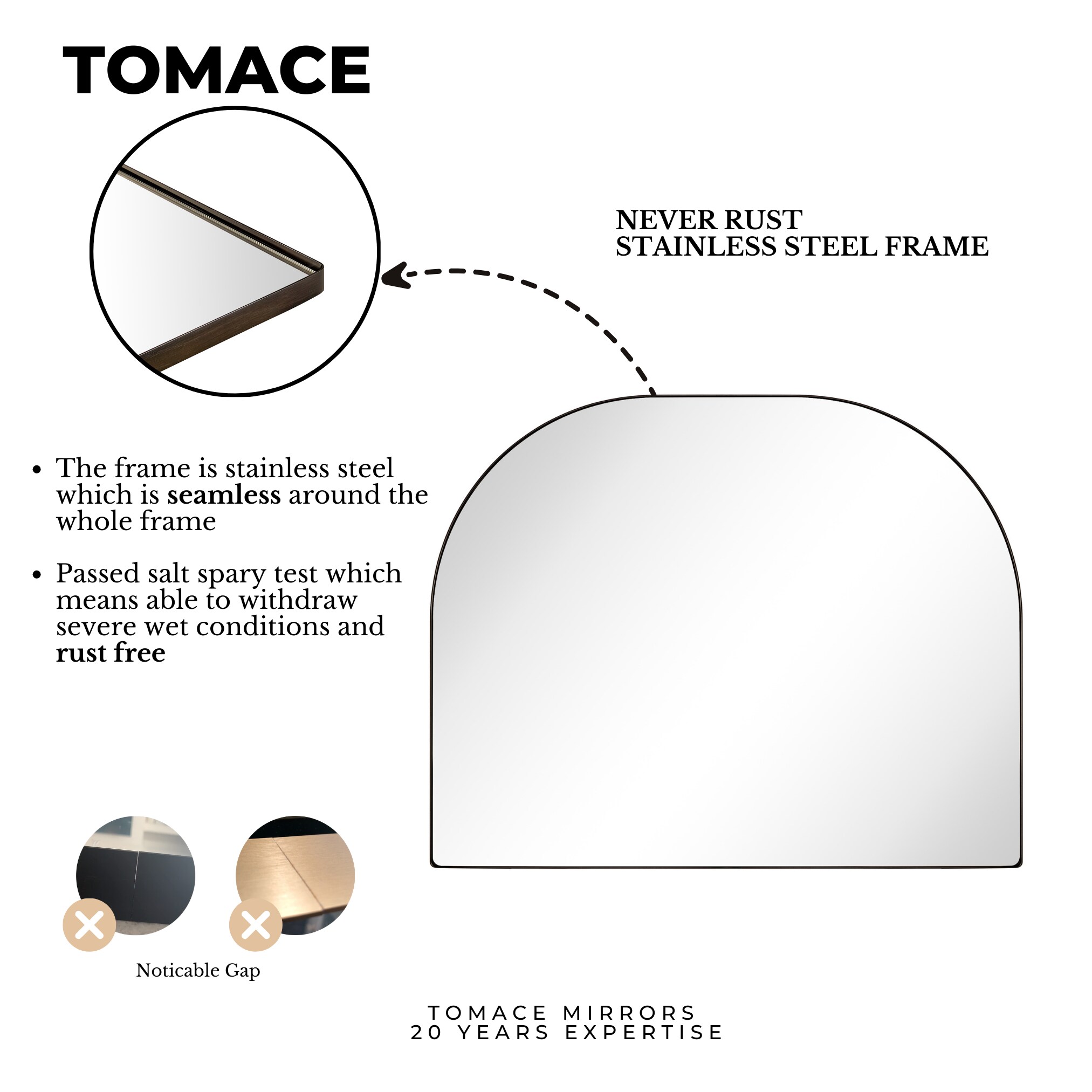 TEHOME GC-0Y320 Framed-Bath-Mirrors - View #5