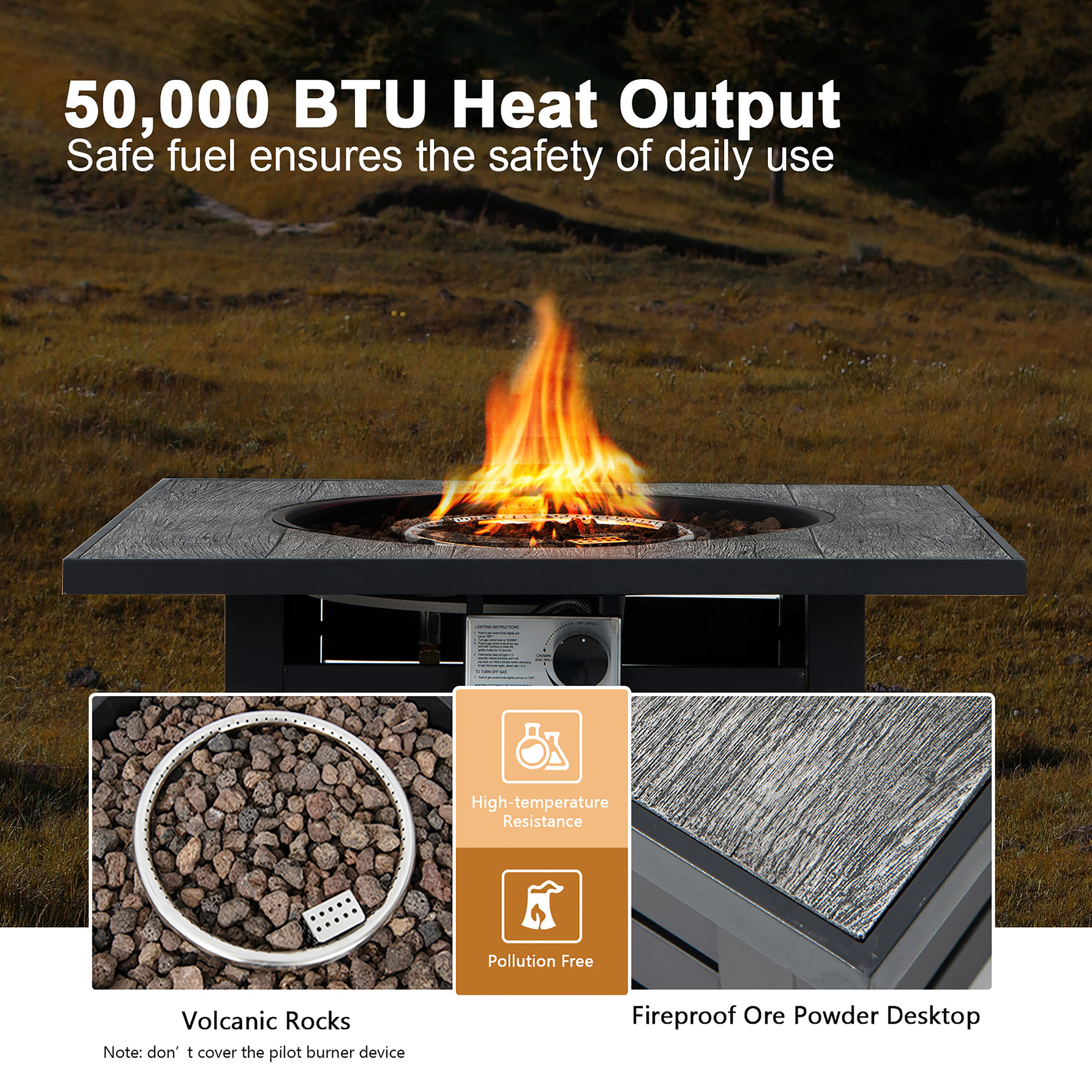 Costway NP10459 Outdoor-Gas-Firepits - View #5