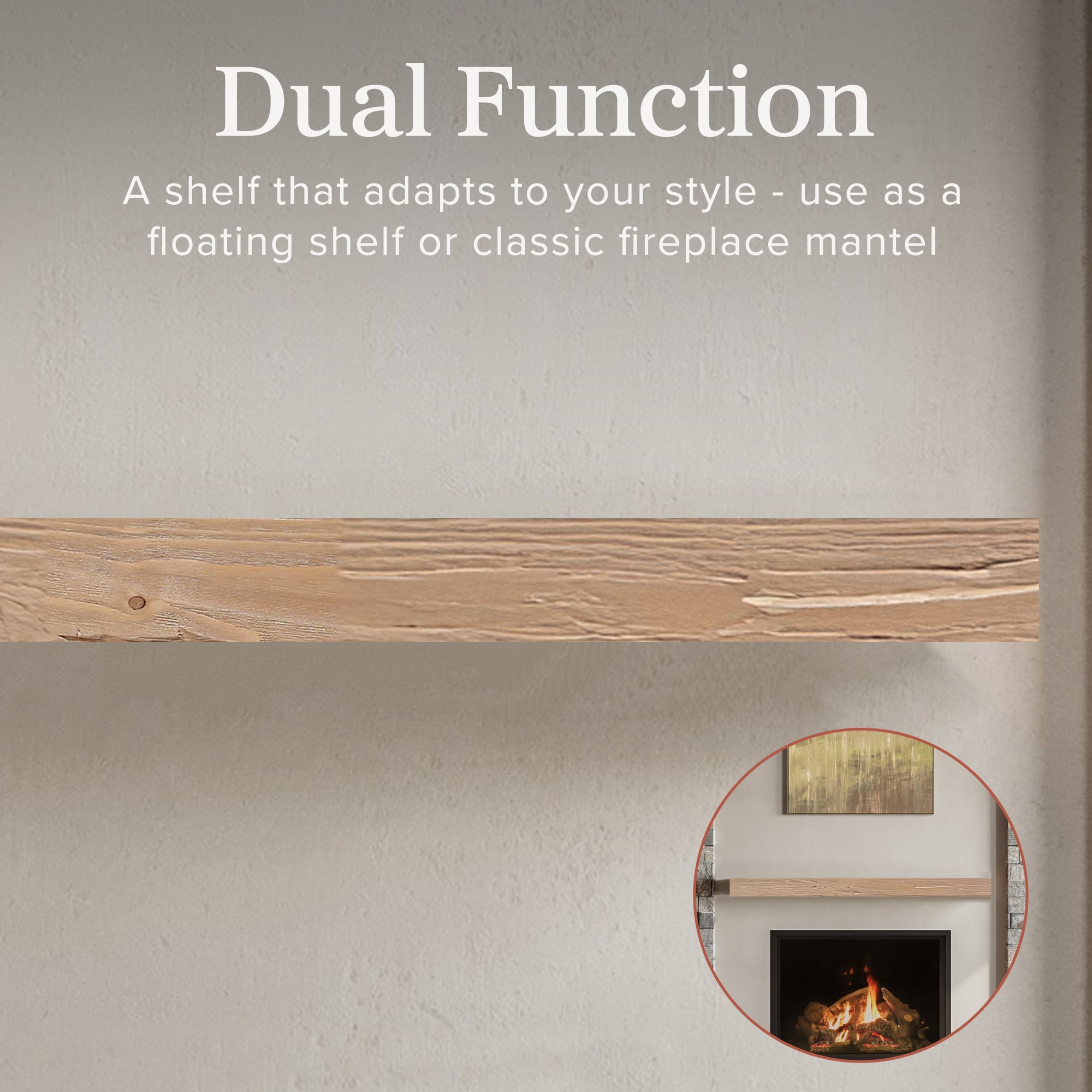 Mantels Direct AUSTIN-72X3-BLD Mantel-Shelves - View #3