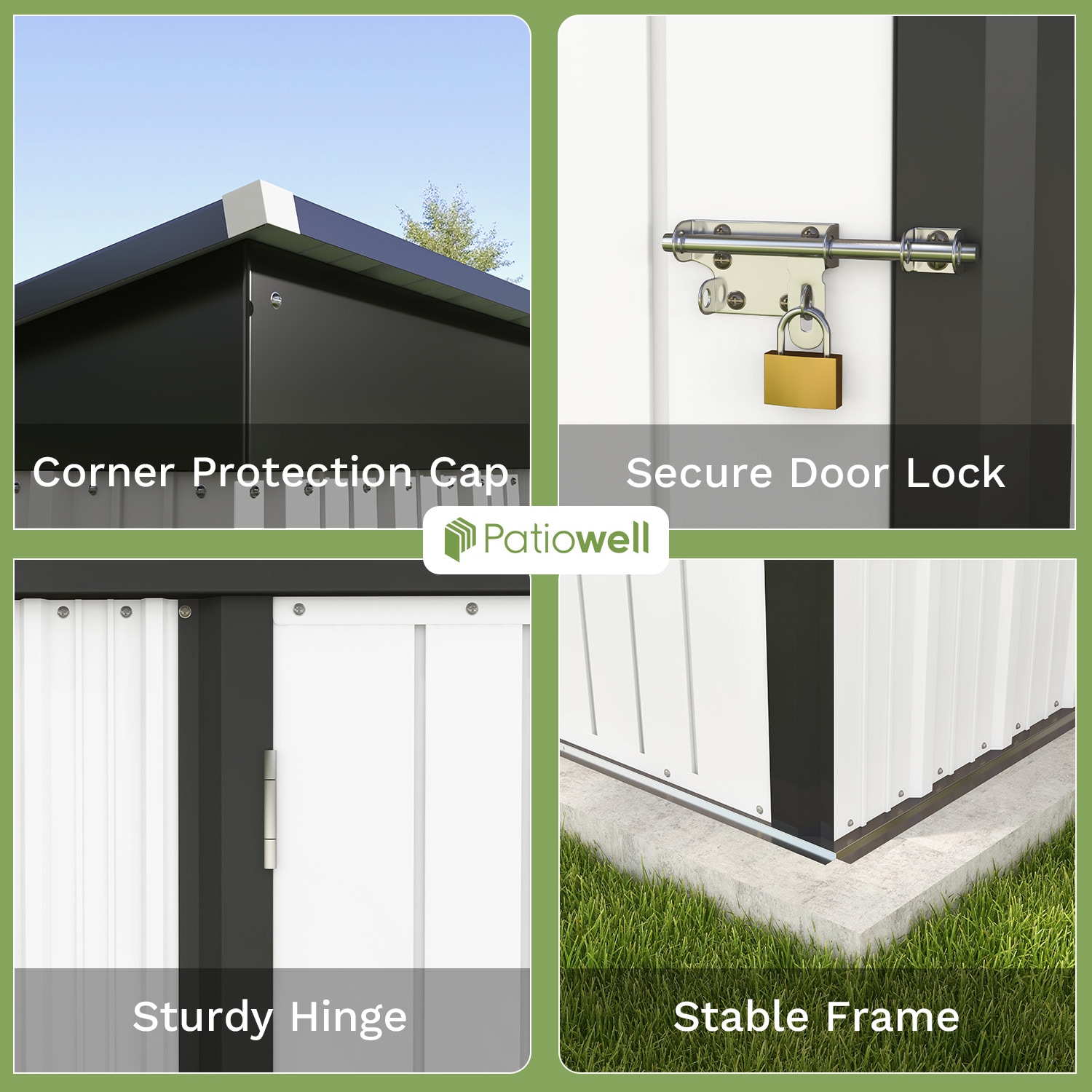 Patiowell WES-PS1053S0BNWT Metal-Storage-Buildings-Sheds - View #2