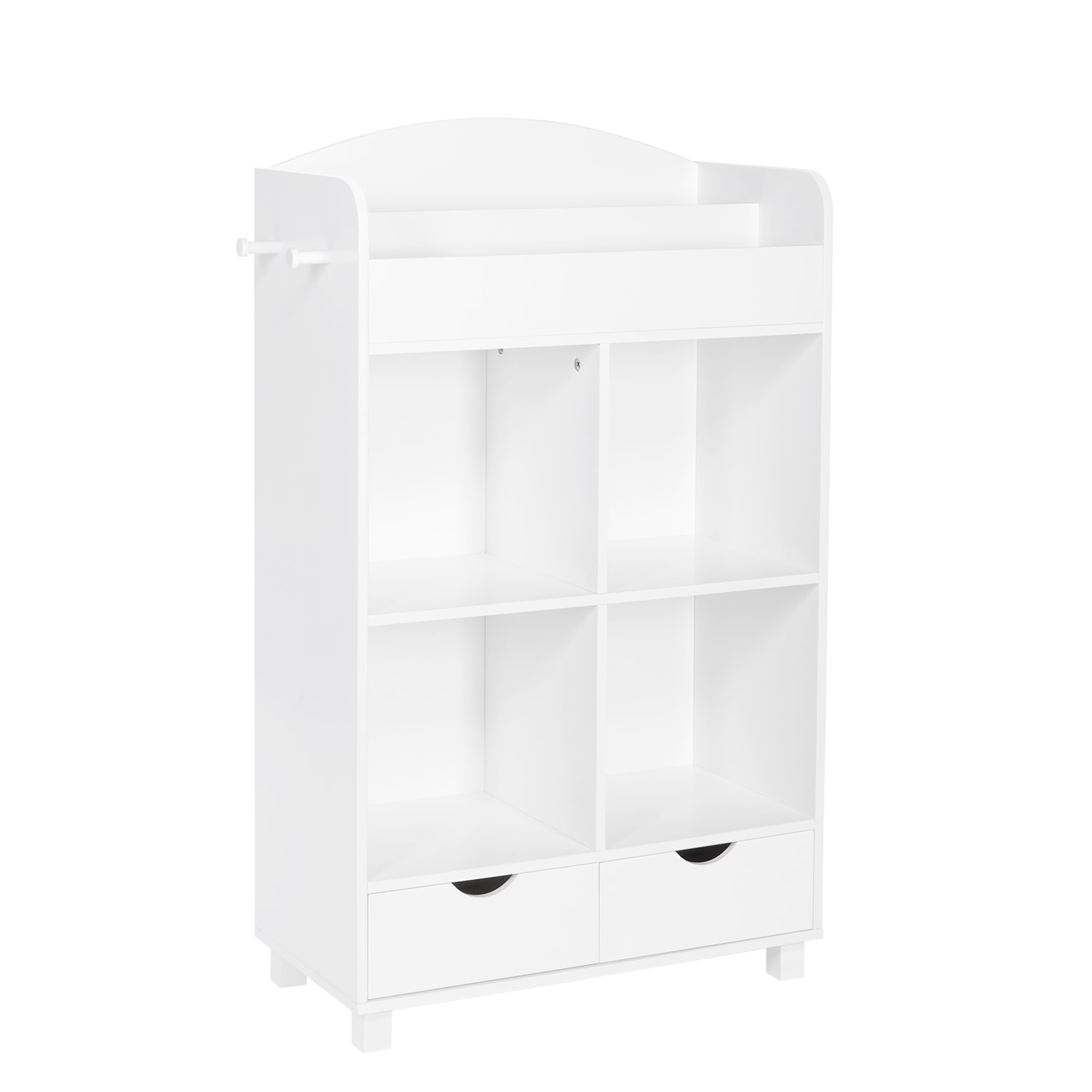 RiverRidge 02-162 Book nook Cubby storage cabinet White without fabric bins 6 -Compartment Kids bookcase ( 23.5-Inches W x 39.75-Inches H x 11.81-Inches D )