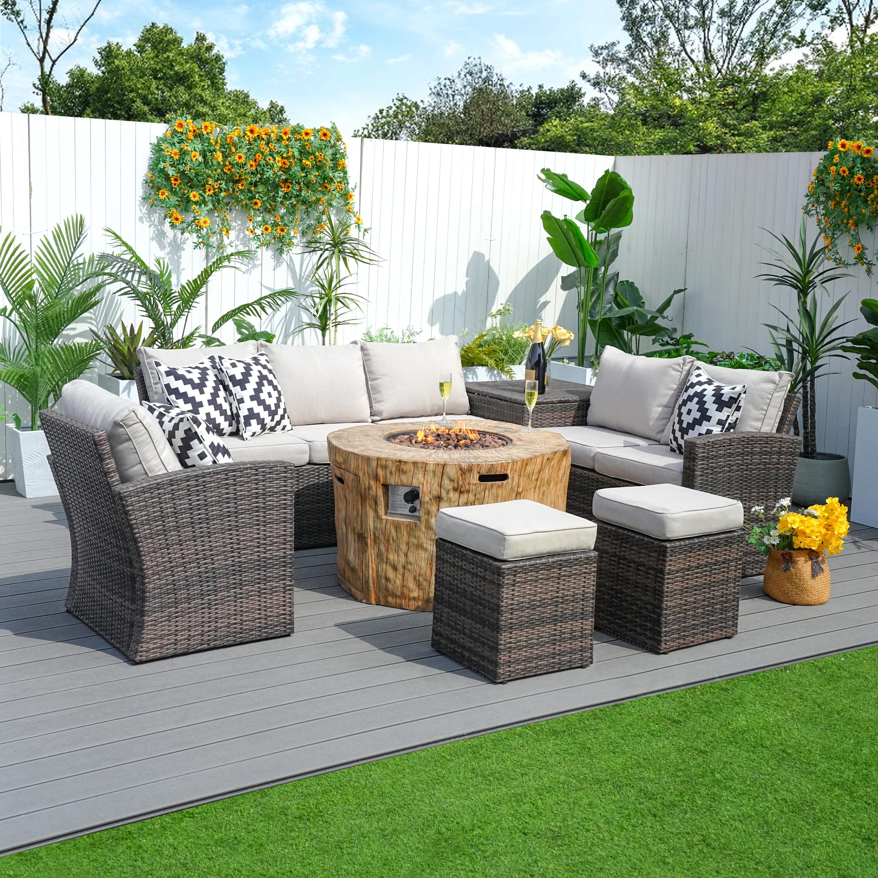 Direct Wicker DWG-1403B2180-BR Patio-Conversation-Sets - View #6