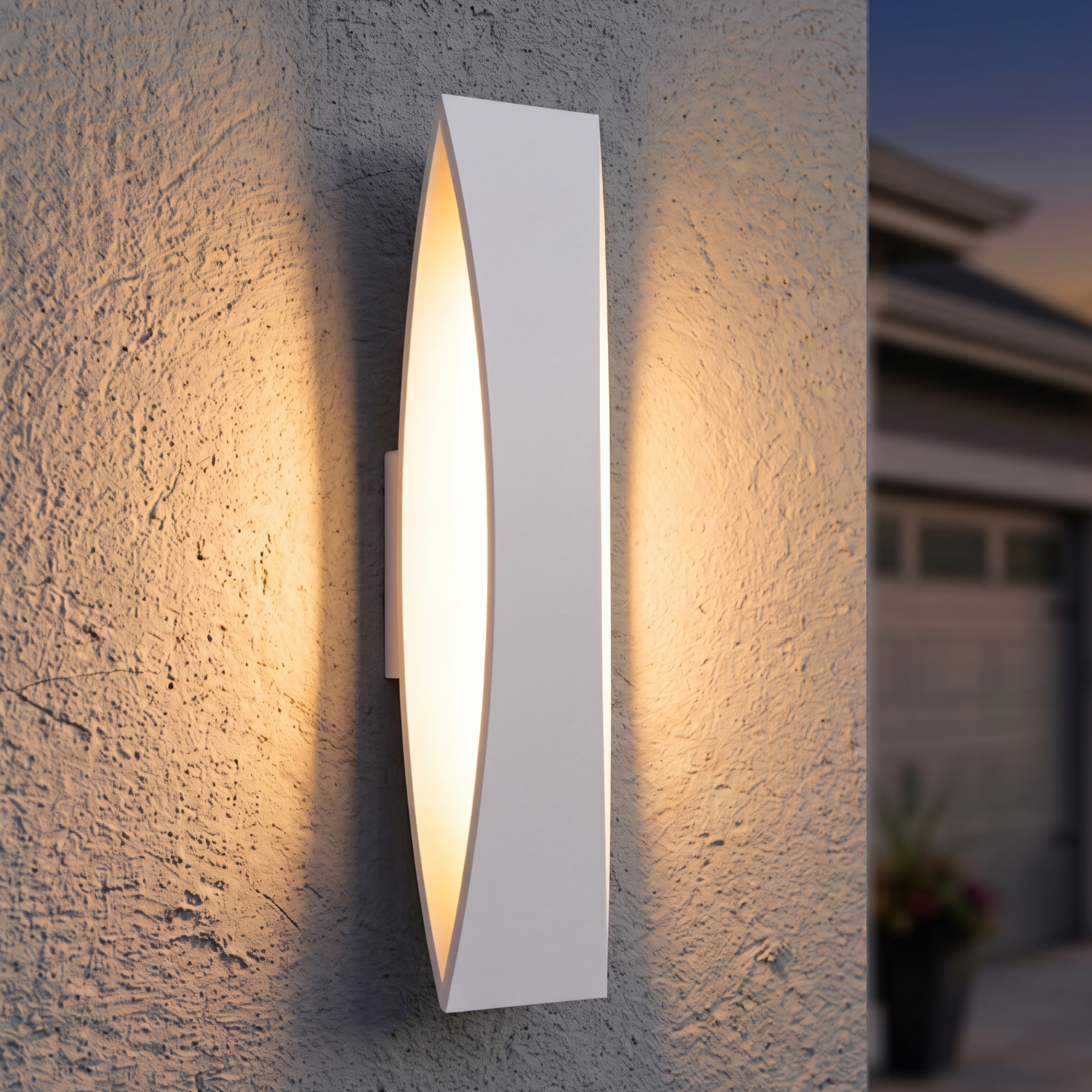 C Cattleya - 17-in H Matte White Hardwired Integrated LED Outdoor Wall Light