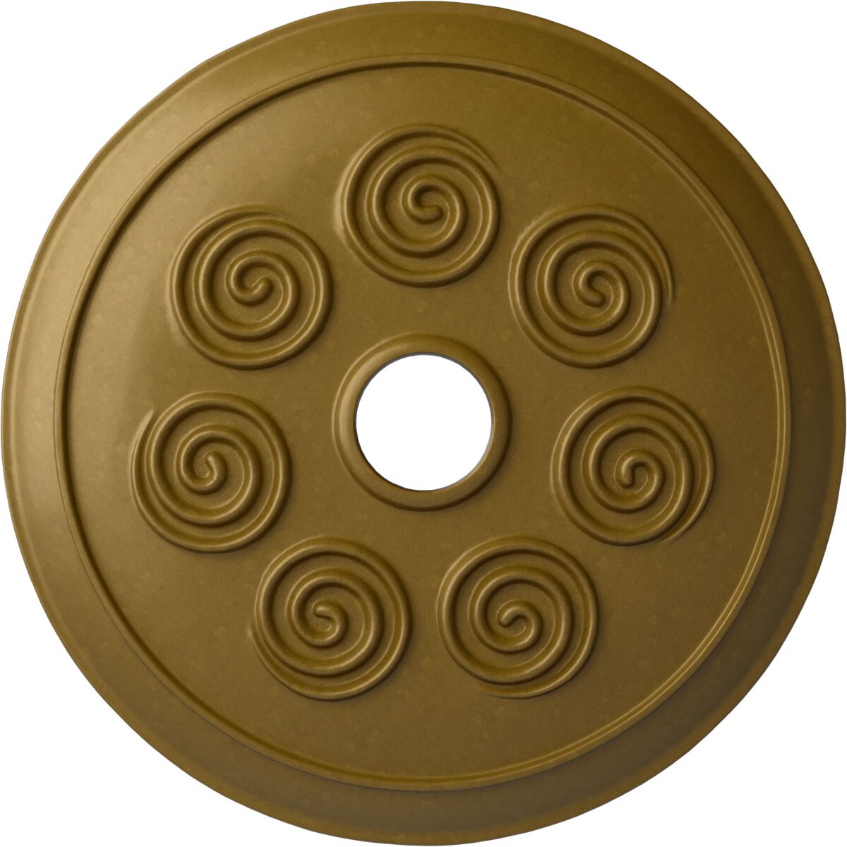 Ekena Millwork CM25SPGLS Spiral 25.25-in W x 25.25-in L Painted Gold Polyurethane Whole Ceiling Medallion