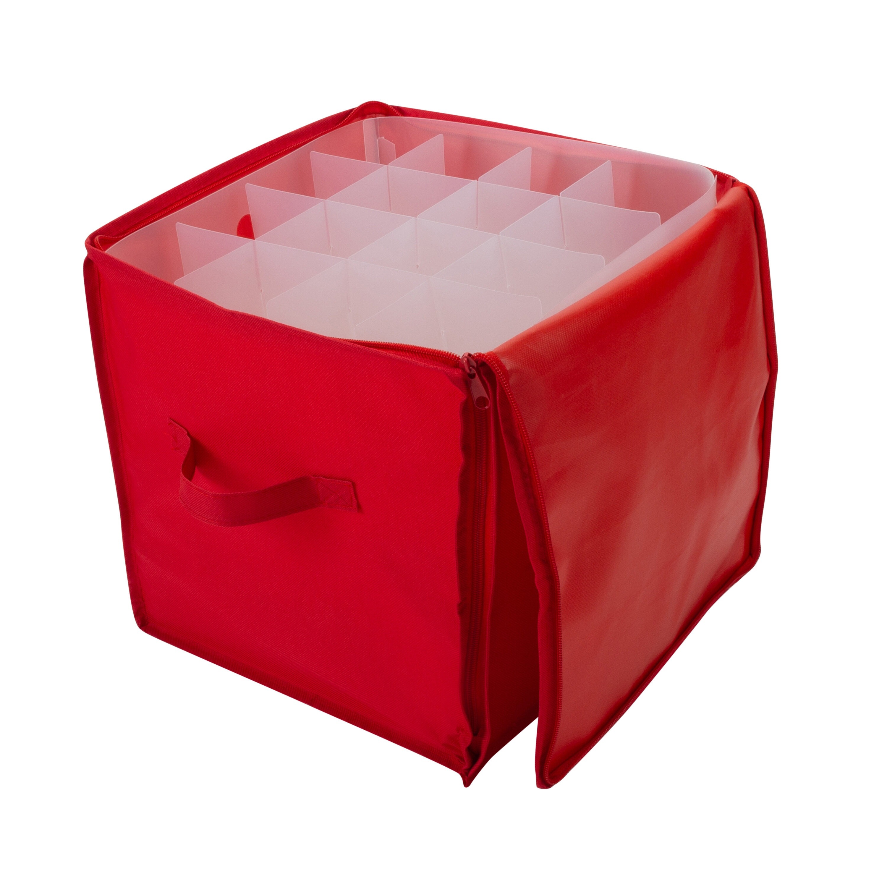 Simplify 11.81-in x 11.81-in 1-Compartment Red Polyester Ornament Storage  Box in the Ornament Storage Boxes department at