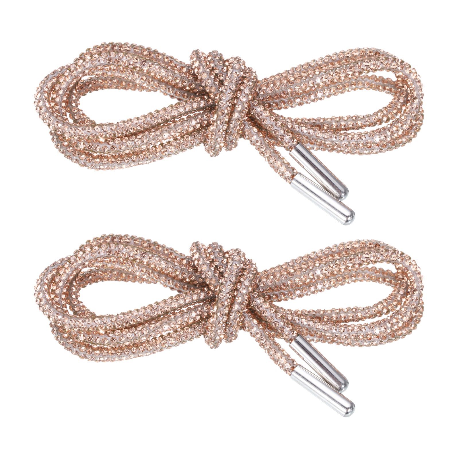 Unique Bargains Rhinestone Shoe Laces 0.16 Inch Dia 39 Inch Length Bling Crystal Shoe Laces Diamond Drawstring Cords Replacement for Sweatpants Shorts Sneakers Champagne 2pcs #S25111700UX1580