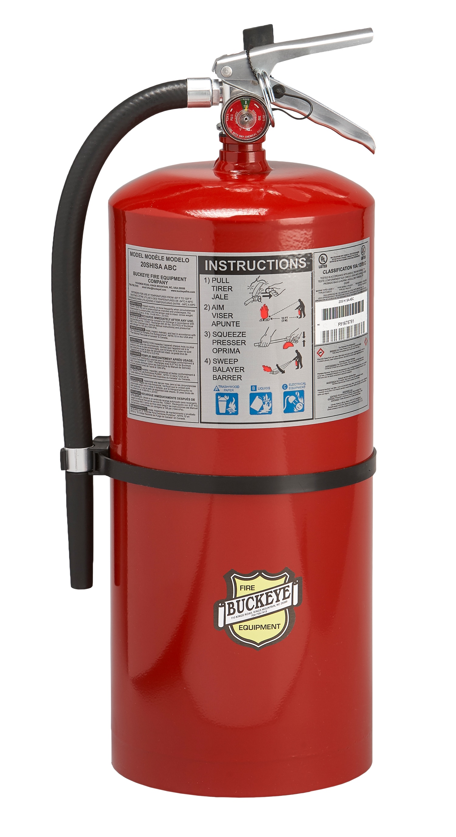 Fire Extinguishers Fire Safety Rating 10-A:120-B:C