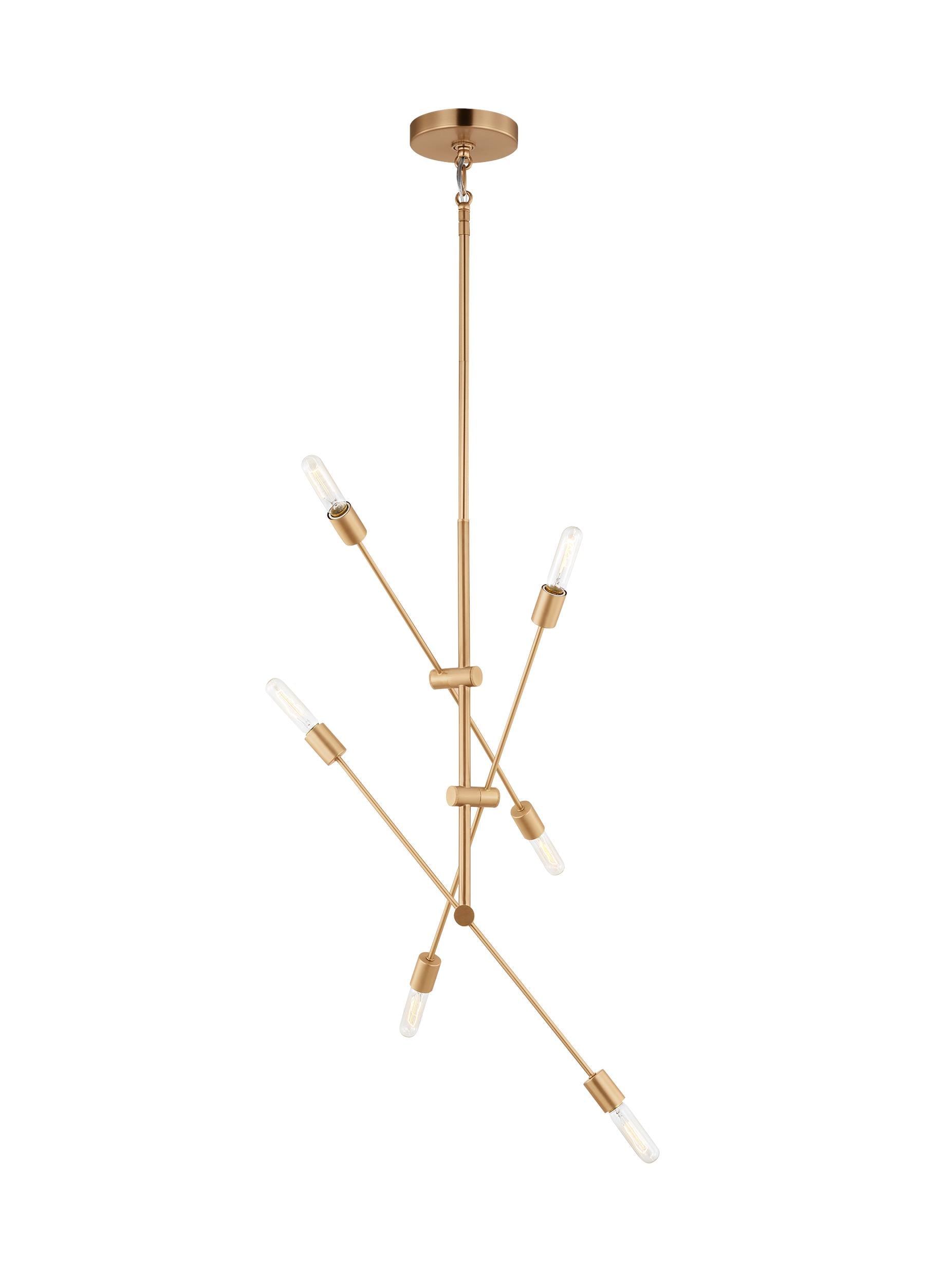 Axis Satin Brass 6-Light Adjustable Chandelier