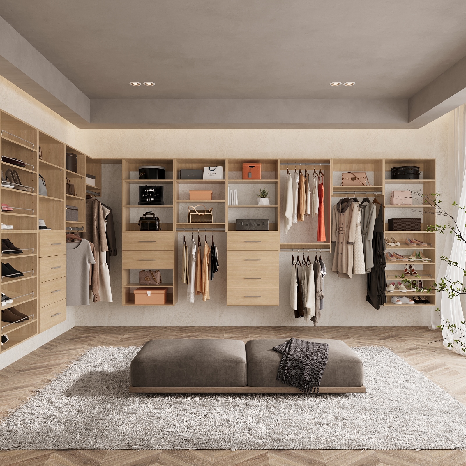 LOVMOR LO-FBB9005618-SY-ZJL Wood-Closet-Shelves - View #9