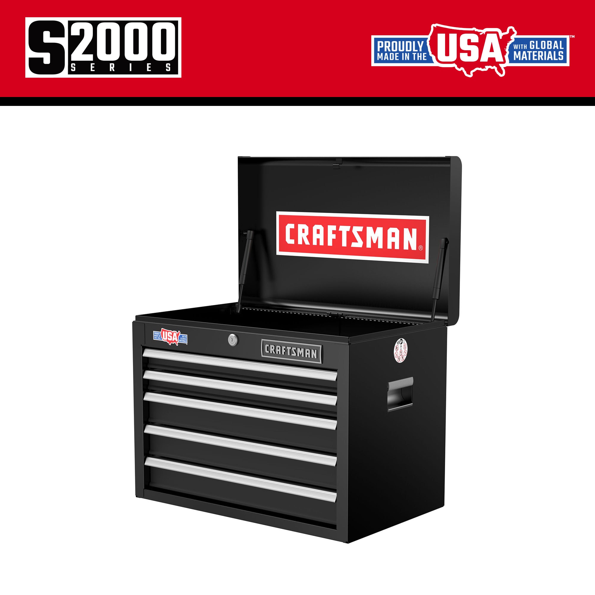 CRAFTSMAN 2000 Series 26-in W x 19.75-in H 5-Drawer Steel Tool Chest (Black) CMST98263BK Sansujyuku sansujyuku.com