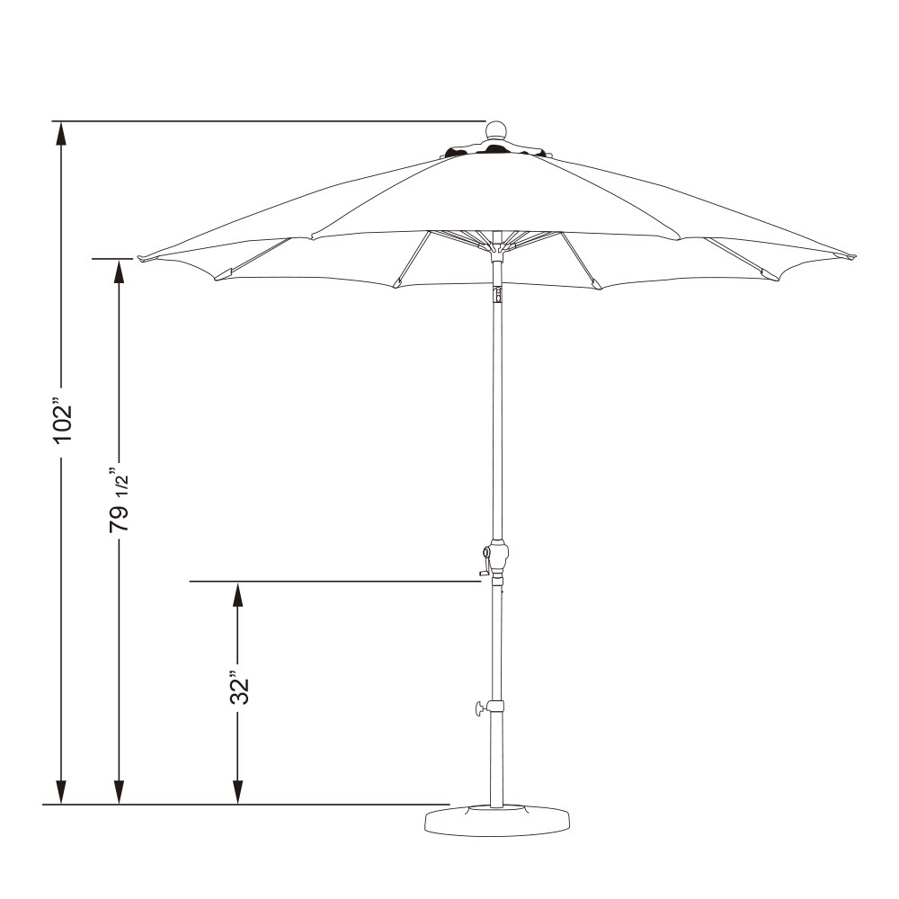 Astella 9-ft Plastic Natural Push-button Tilt Market Patio Umbrella ...