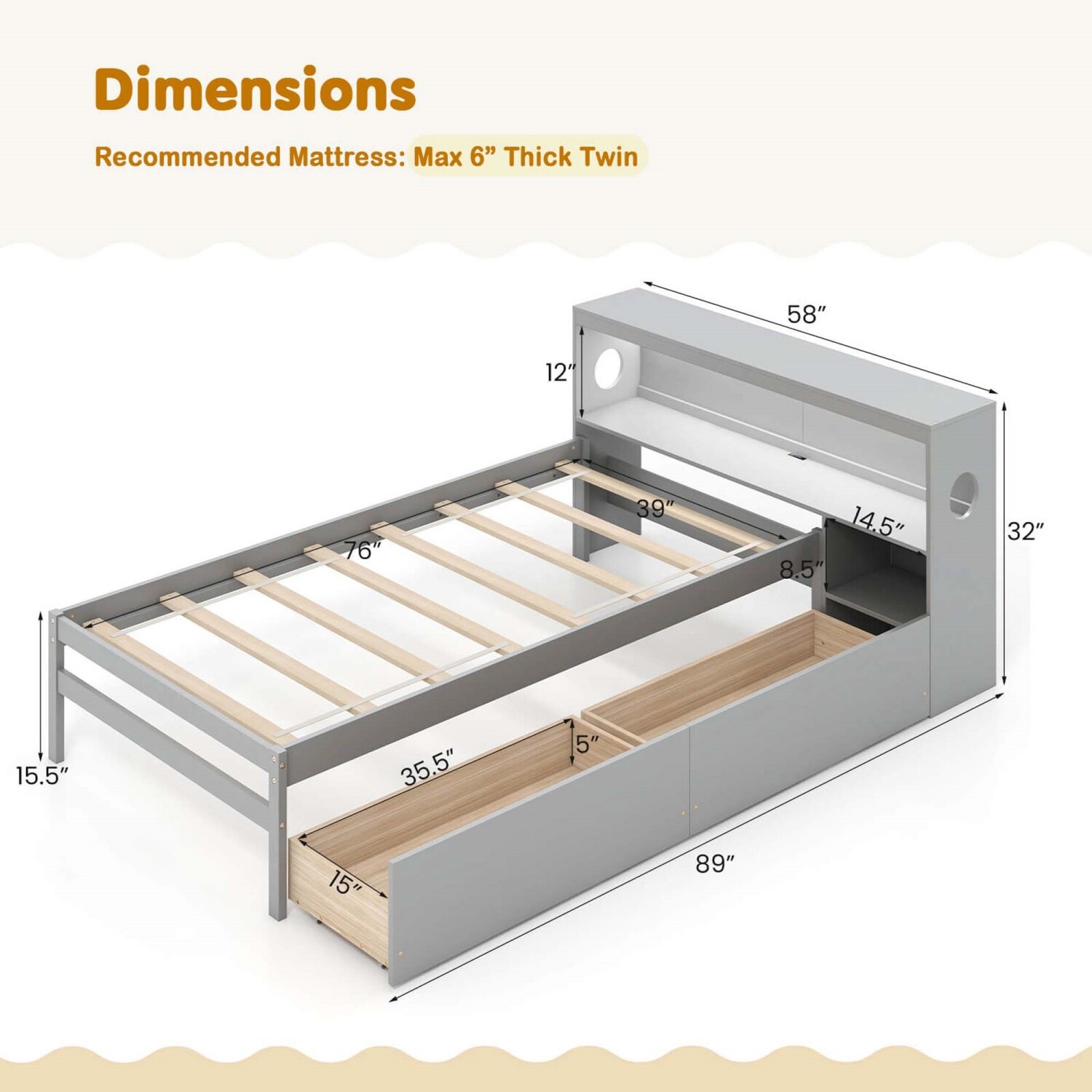 Costway CSHY004196 beds - View #3