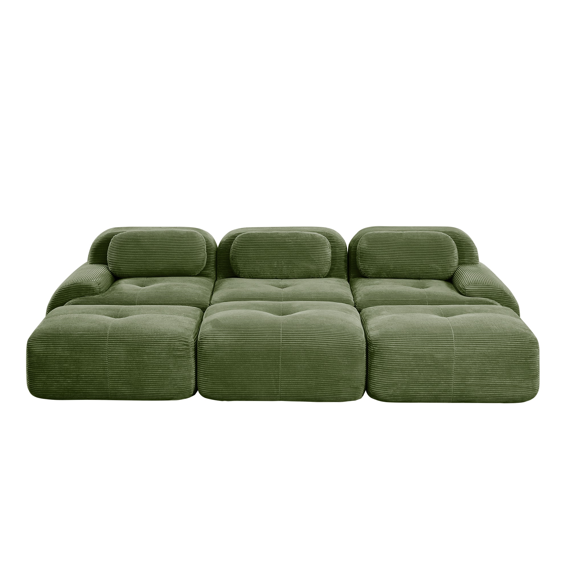 116.1-in W Casual Olive Green 3-seater Sectional