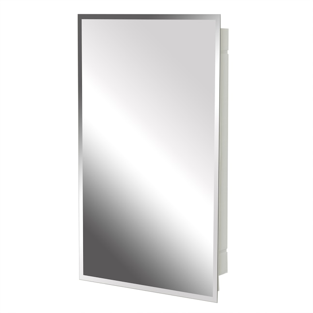 Project Source 16 In X 26 Surface Recessed Mount Frameless Mirrored Medicine Cabinet The Cabinets Department At Lowes Com