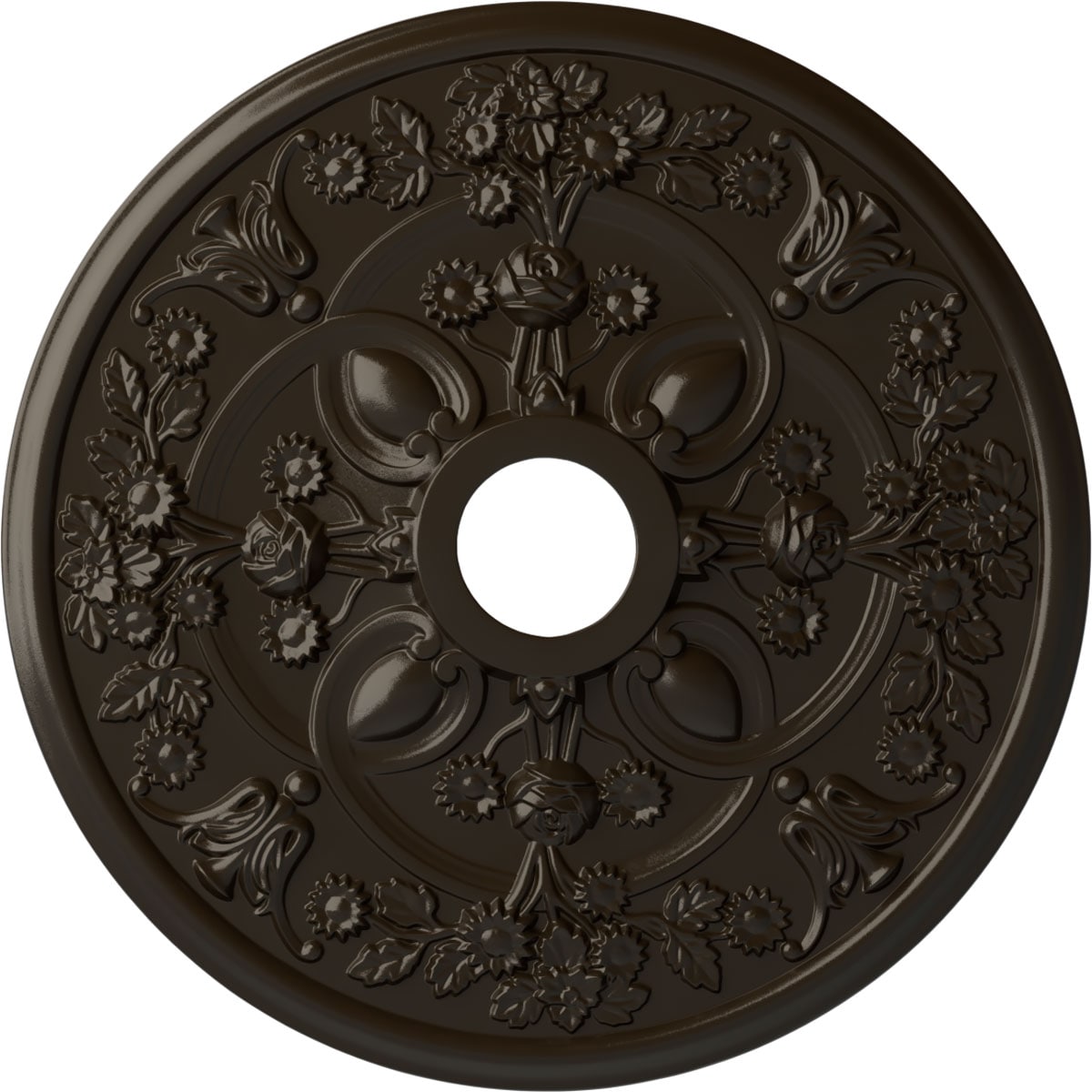 Ekena Millwork CM30ROSHF Rose 30.875-in W x 30.875-in L Painted Stone Hearth Polyurethane Whole Ceiling Medallion