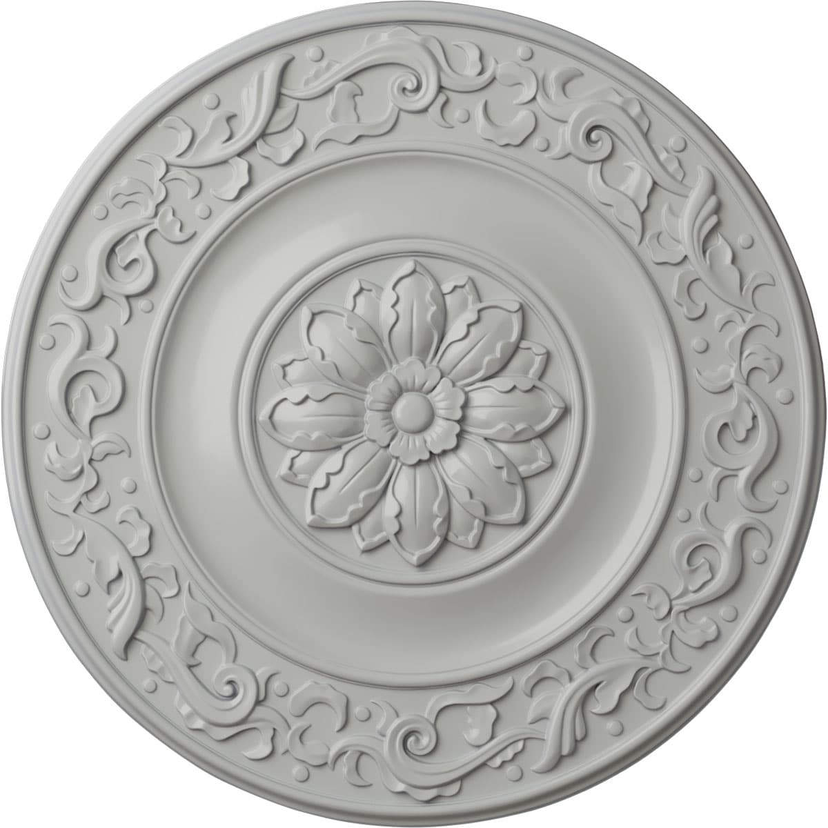 Ekena Millwork CM47MIFRF Milan 51-in W x 51-in L Painted Frost Polyurethane Whole Ceiling Medallion