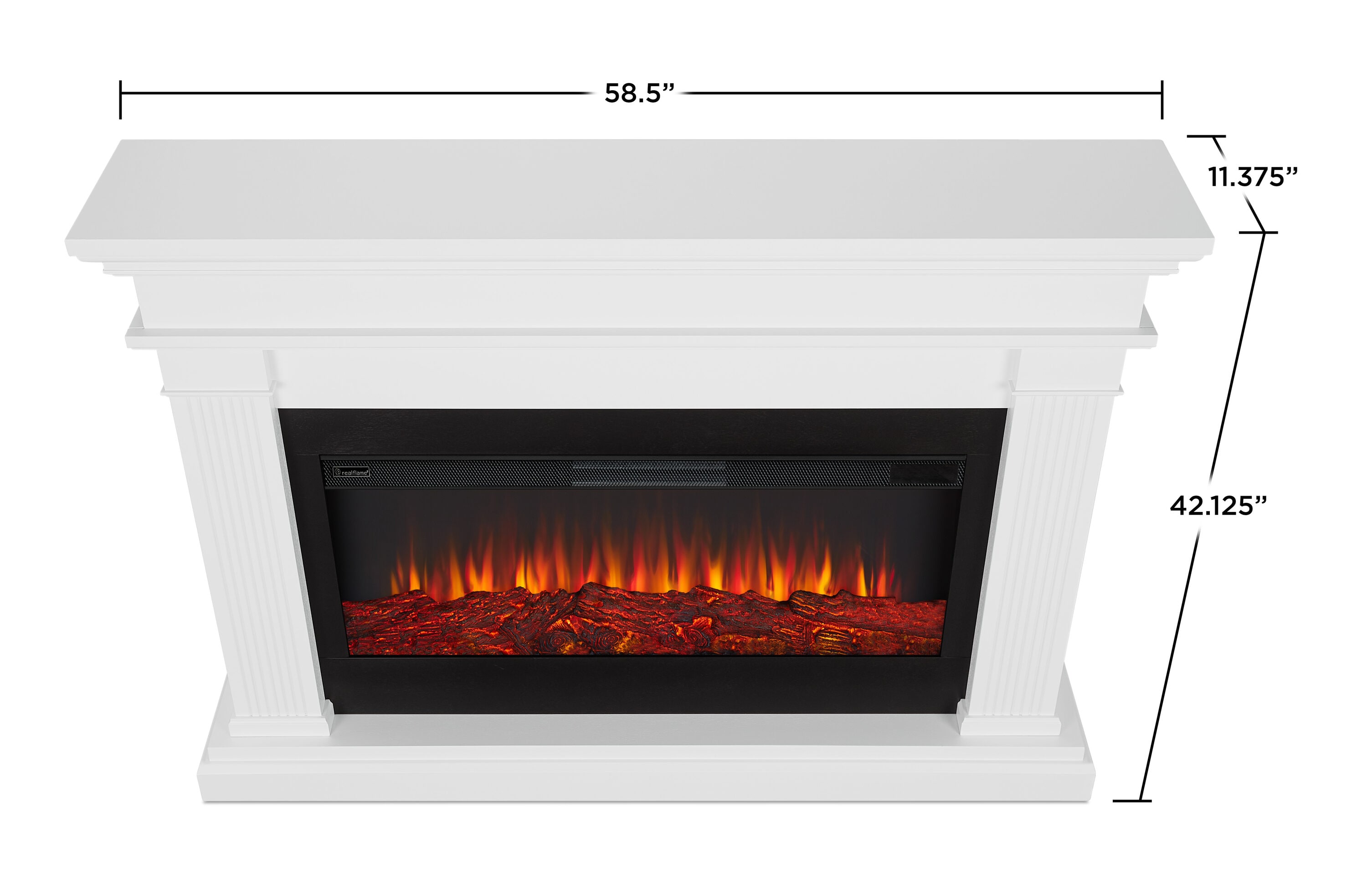 Real Flame 58.5-in W White Fan-forced Electric Fireplace in the ...