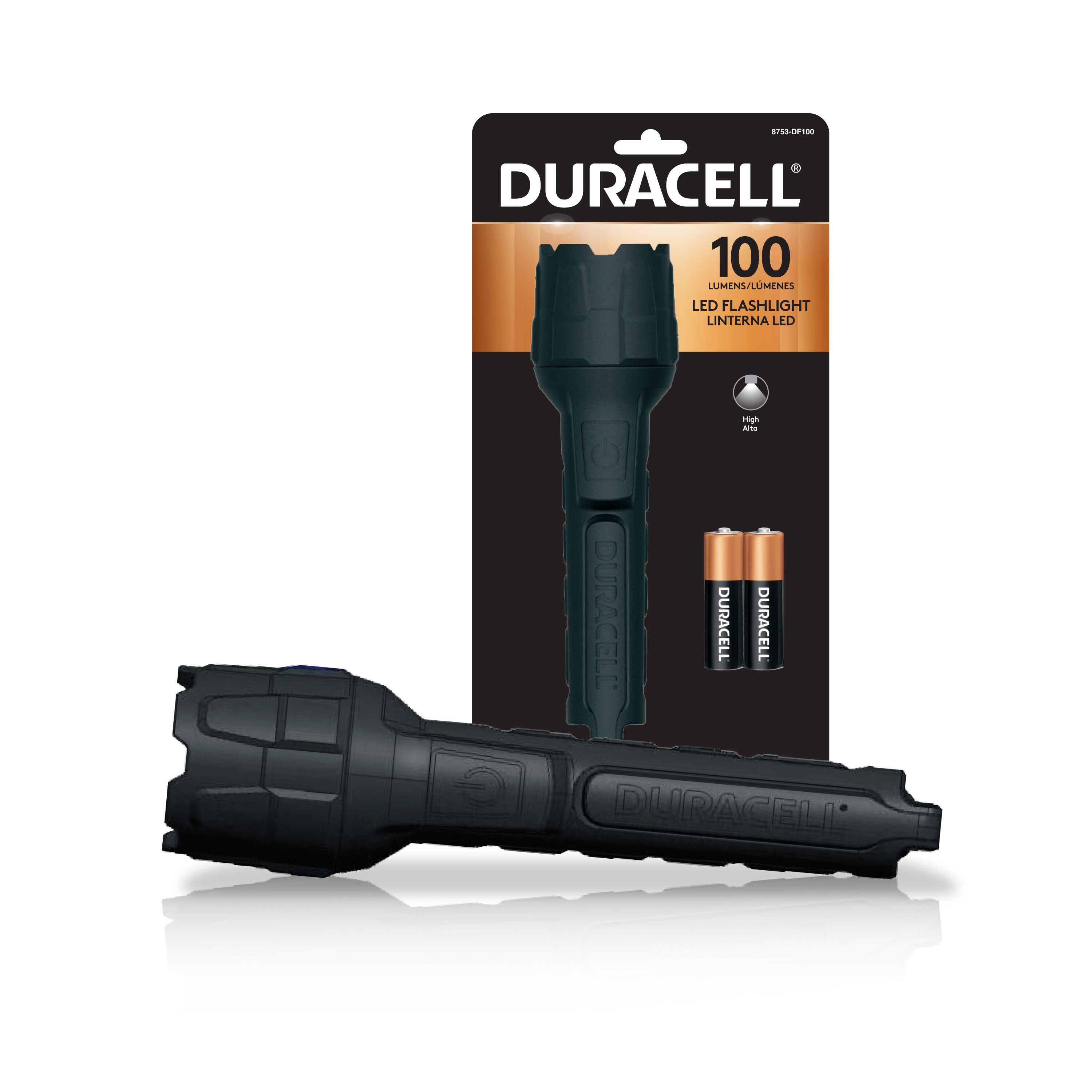 Christchurch speling Renderen Duracell 100-Lumen 1 Mode LED Flashlight (AA Battery Included) in the  Flashlights department at Lowes.com