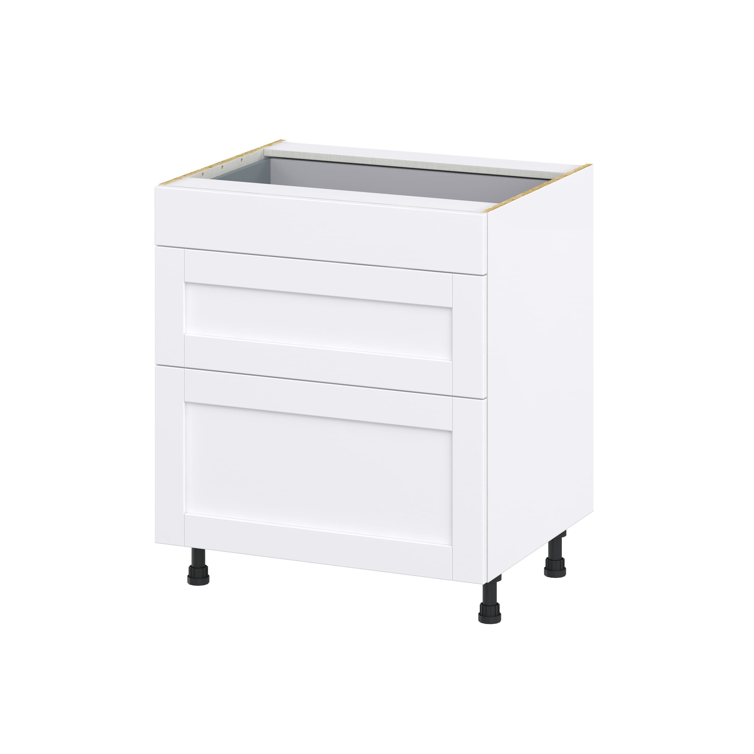 Hugo&Borg DSB3D30-RM Rosemont 30-in W x 34.5-in H x 25-in D Glacier White 3 -Drawers Drawer Base Fully assembled Cabinet Shaker)