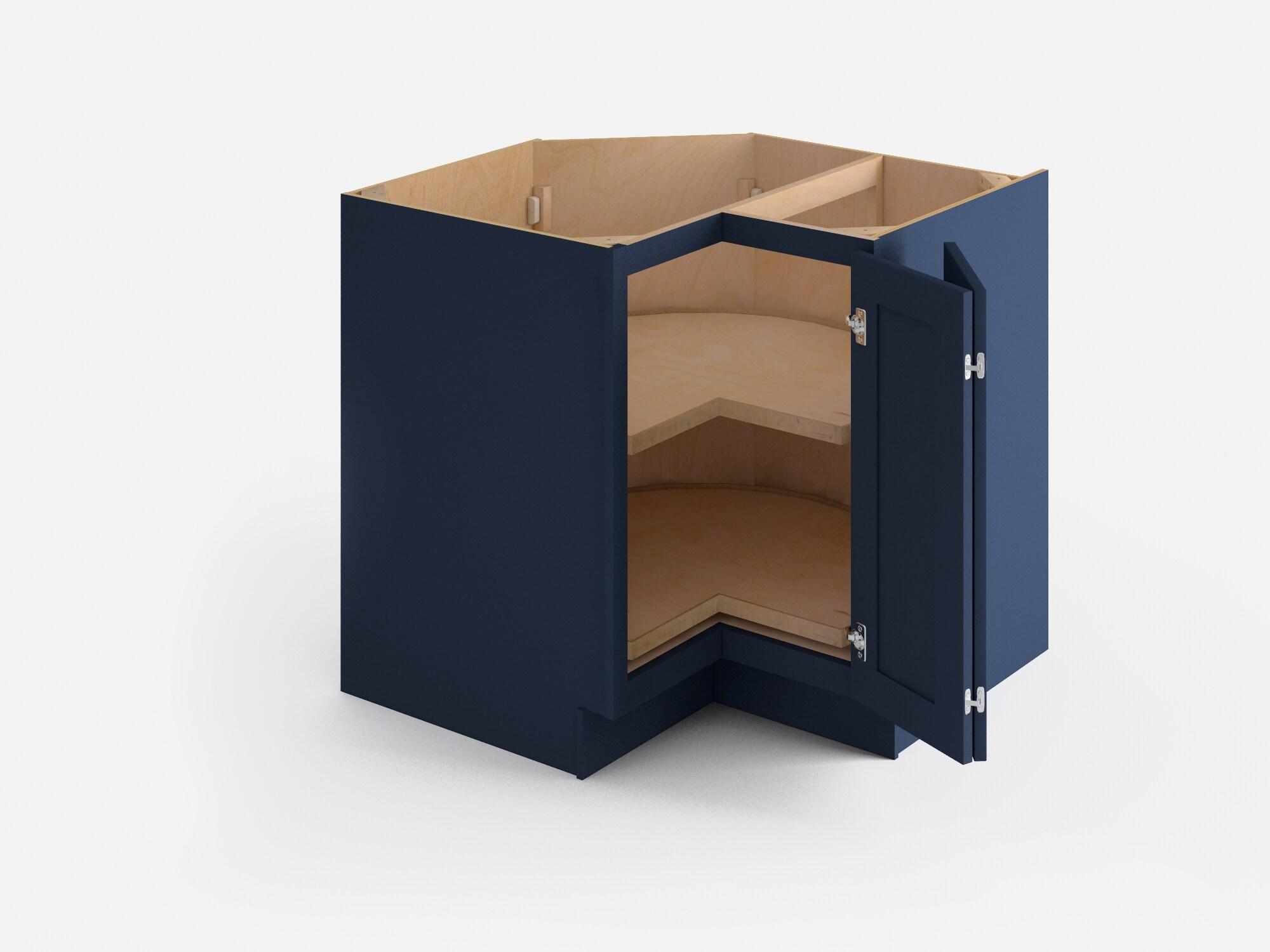 Valleywood Cabinetry 33-in W x 34.5-in H x 33-in D Rustic Hickory Lazy Susan Corner Base Ready To Assemble Plywood Cabinet (Flat Panel Shaker Style)