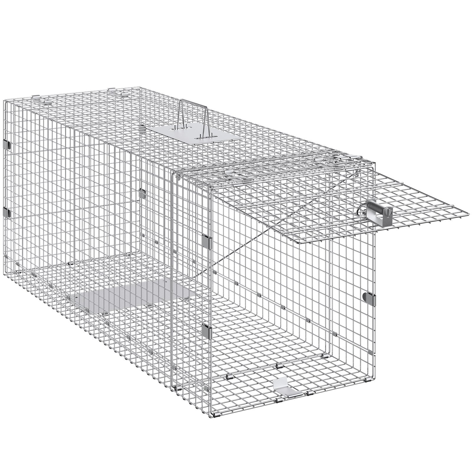 GIVIMO Live Animal Cage Trap 42 x 16 x 18-in Humane Folding Galvanized Iron Trap with Handle