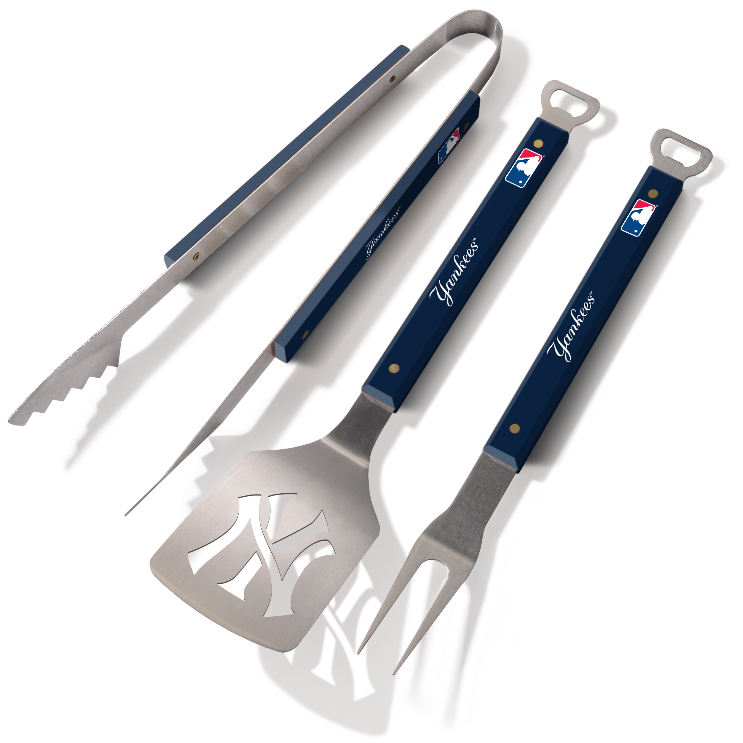 Sportula 5020339 New York Yankees Spirit Series 3-Piece BBQ Set 3 -Piece Stainless steel Tool set