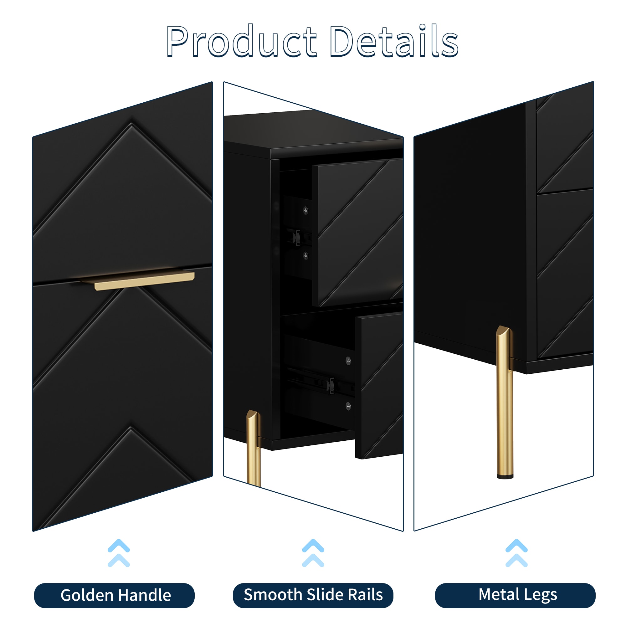 Clihome CL-CJ2C-BK nightstands - View #10