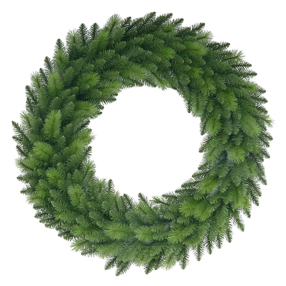 48-in Indoor/Outdoor Green Spruce Artificial Christmas Wreath | - Puleo International 0999A-W48