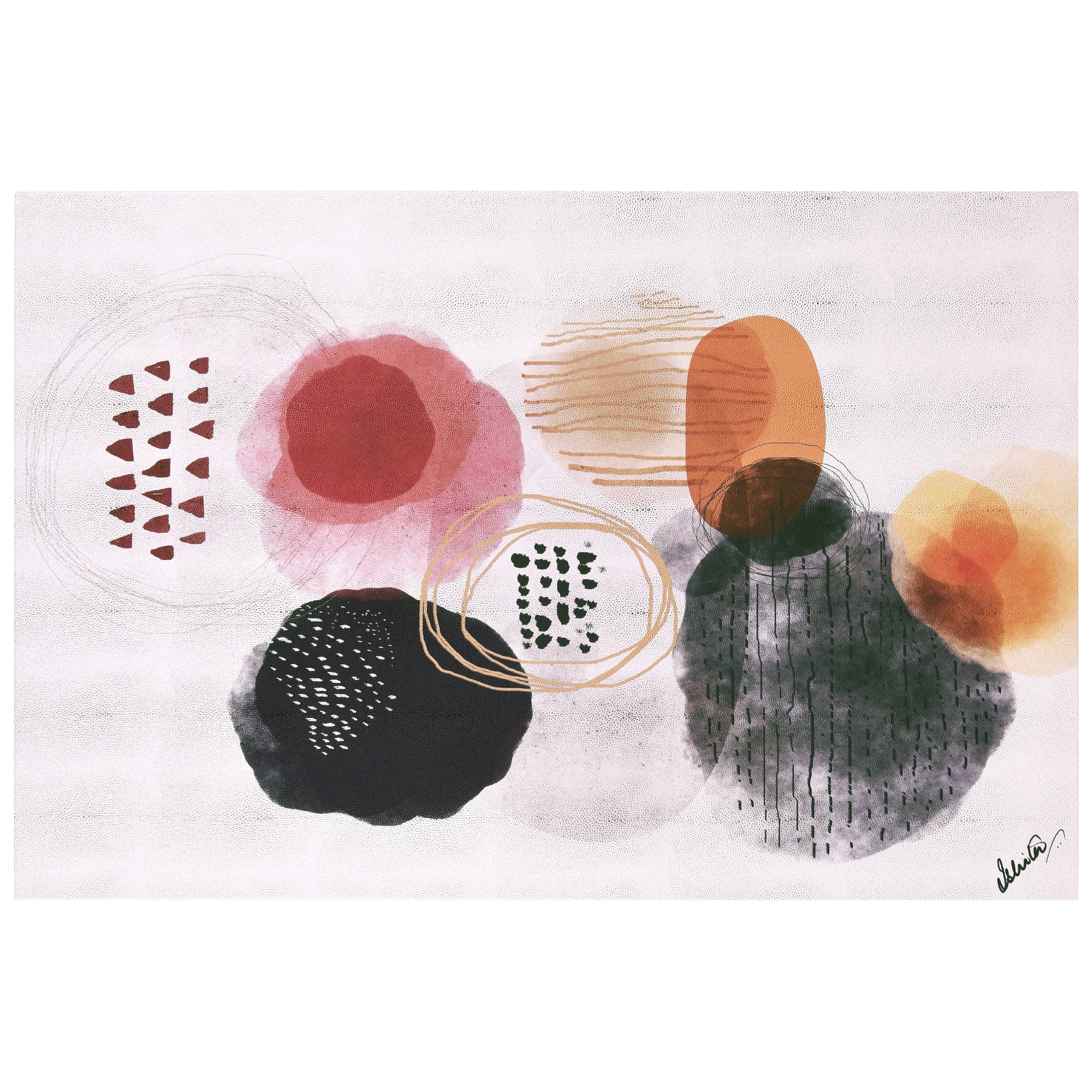 Colorful Abstract Silver Shagreen Canvas Wall Art for Nursery