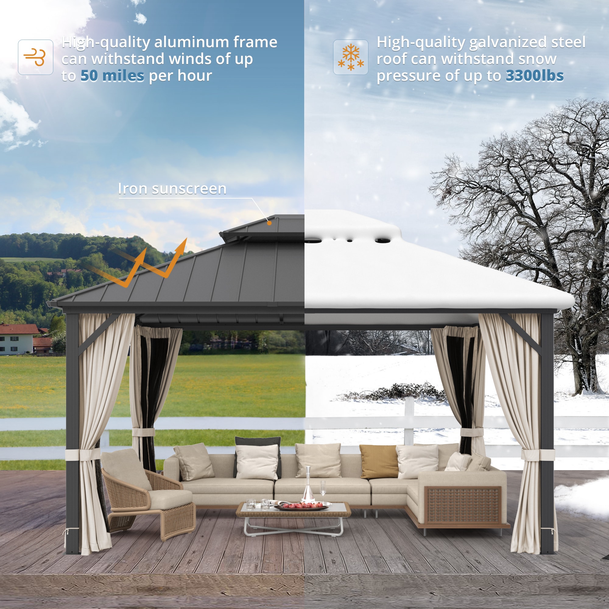 Yurevna KKLT-BL-3 Wood-Resin-Gazebos - View #8