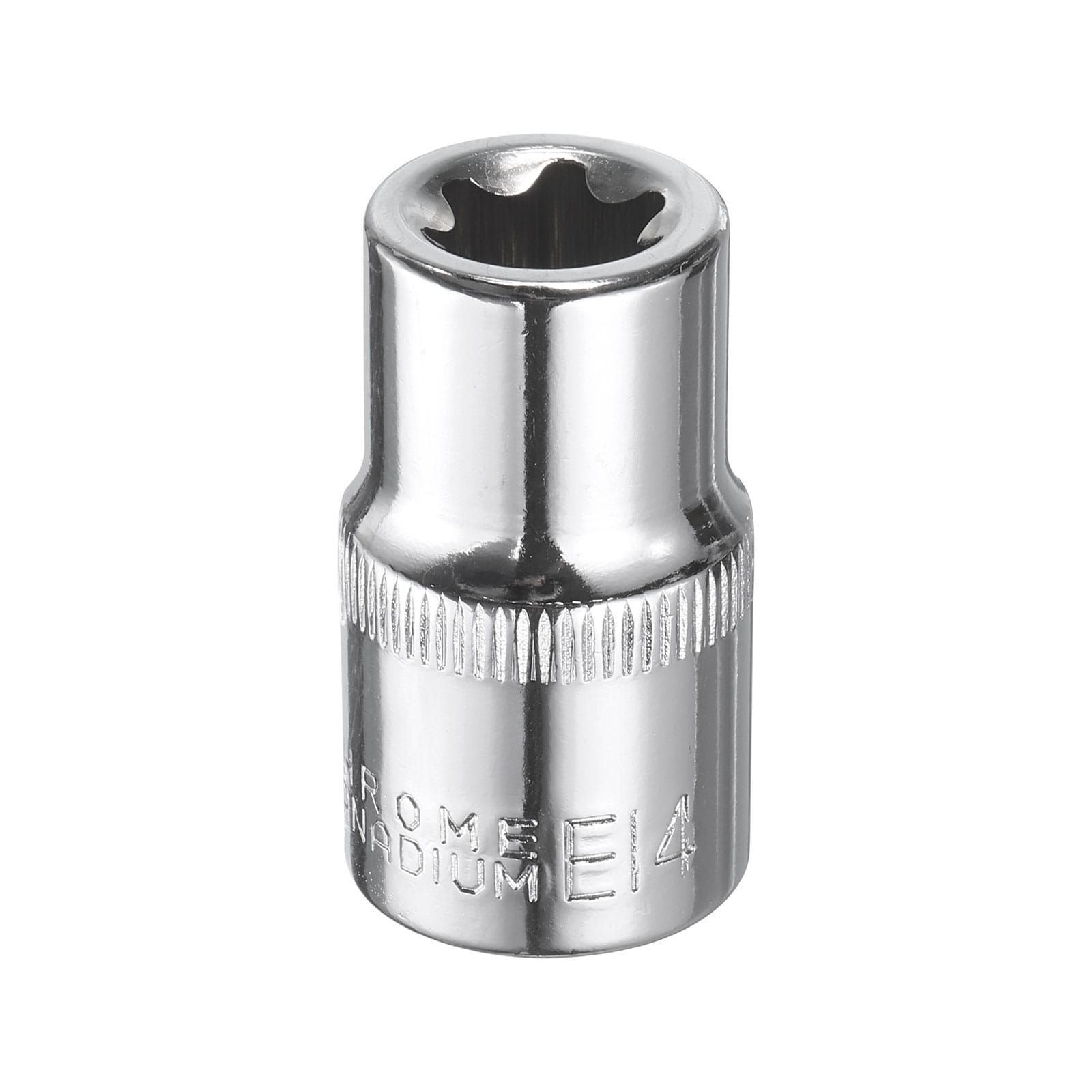 Harfington E-Torx Socket 1/2 Inch Drive E14 Star Female Socket 1.5 Inch Length External Torx Deep Sleeve CR-V Chrome Plating 6 Point Spline Sleeve for Auto Repairs Home Maintenance #S26060900UX3366