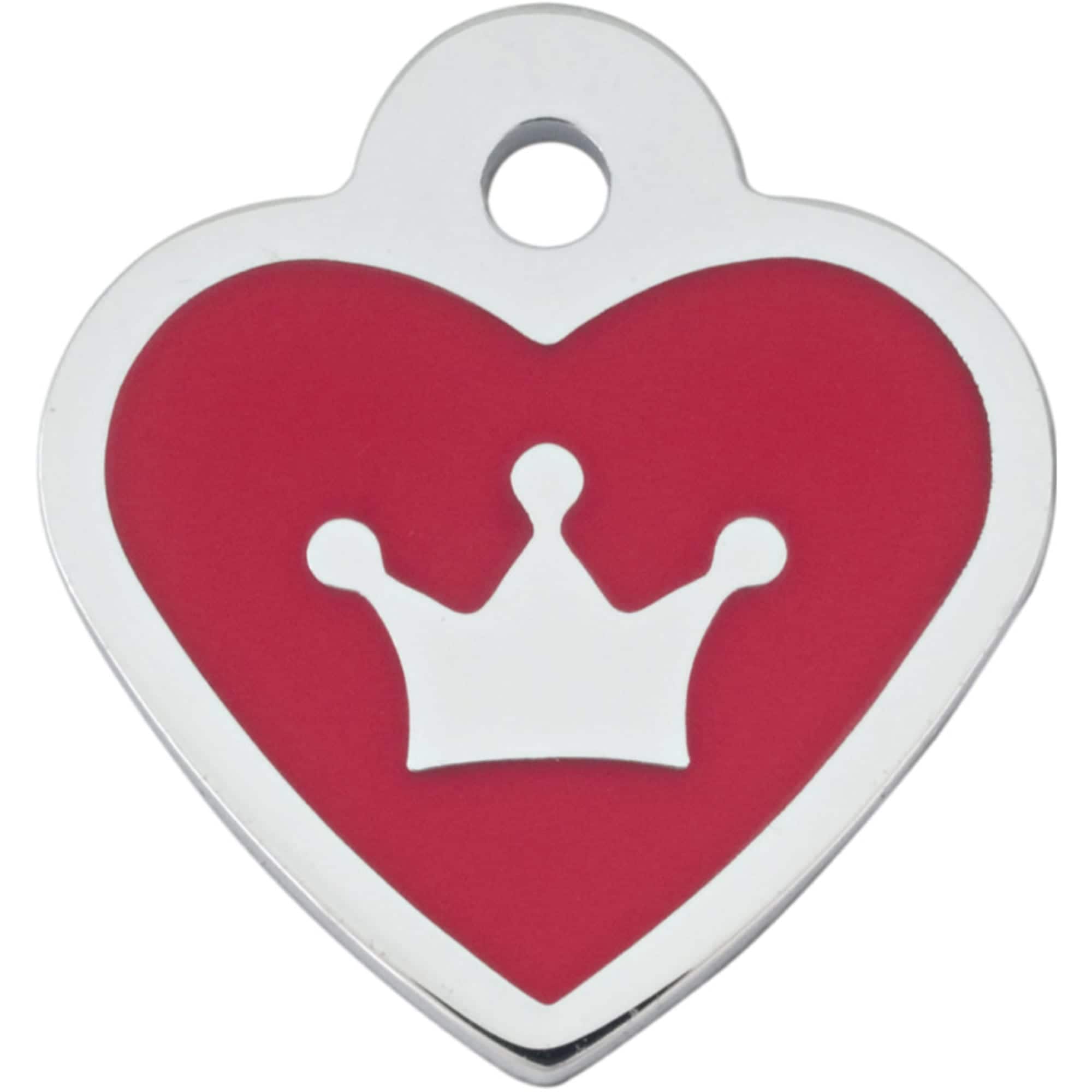 Quick-Tag  Heart Personalized Engraved Pet ID Tag Red Epoxy Small