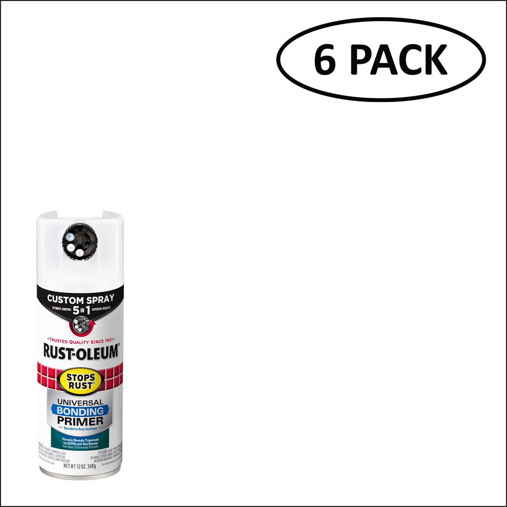 Rust-Oleum 384759SOS Stops Rust 6 -Pack Flat Universal Bonding Spray paint and primer in one ( NET WT. 12-oz )