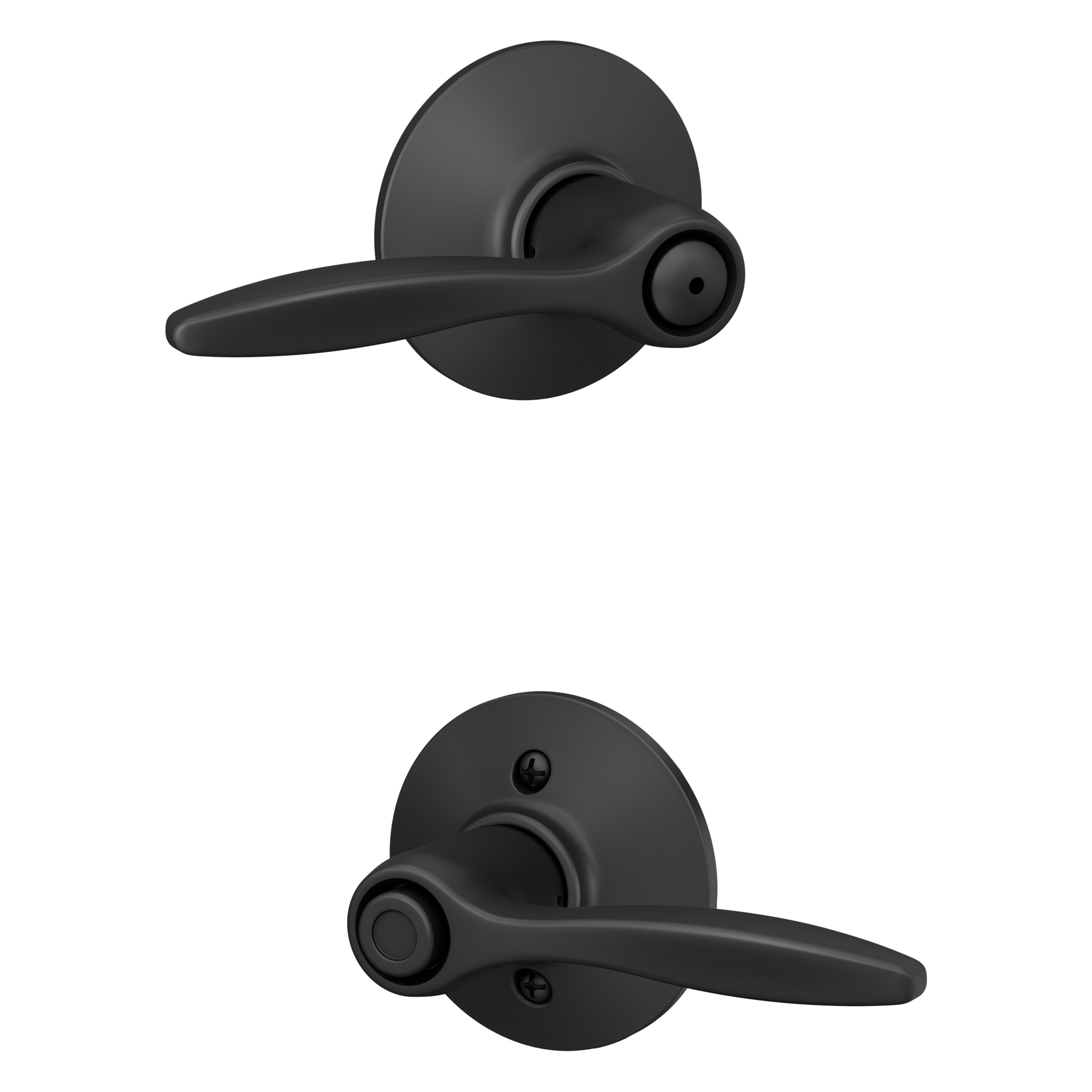 Schlage F40 DEL 622 Delfayo Matte Black Interior Bed/Bath Privacy Door Handle