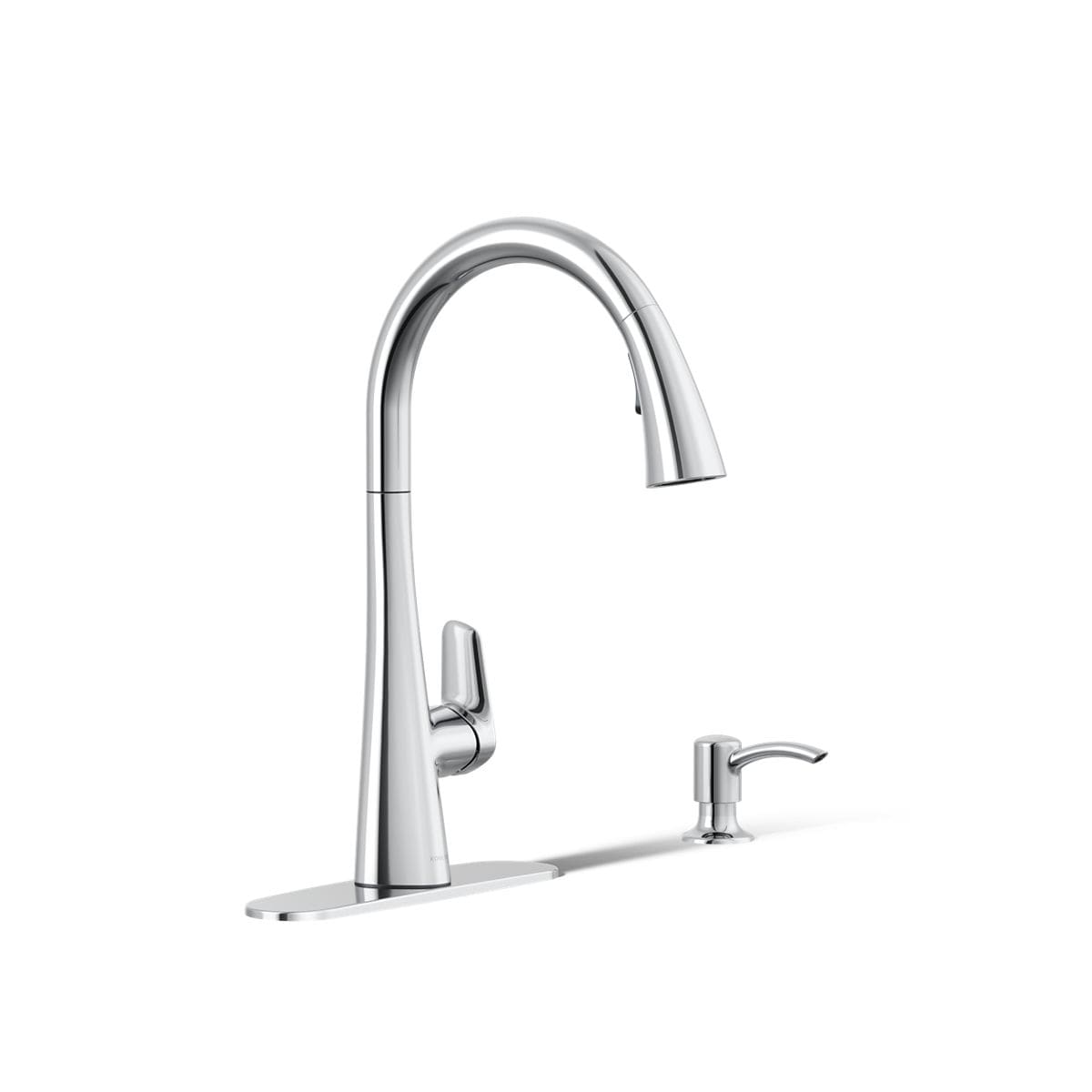 KOHLER R33444-SD-CP Anessia Polished Chrome Single Handle Deck-mount Pull-down Kitchen Faucet with Sprayer ( Deck Plate Included ) (Soap Dispenser Included)