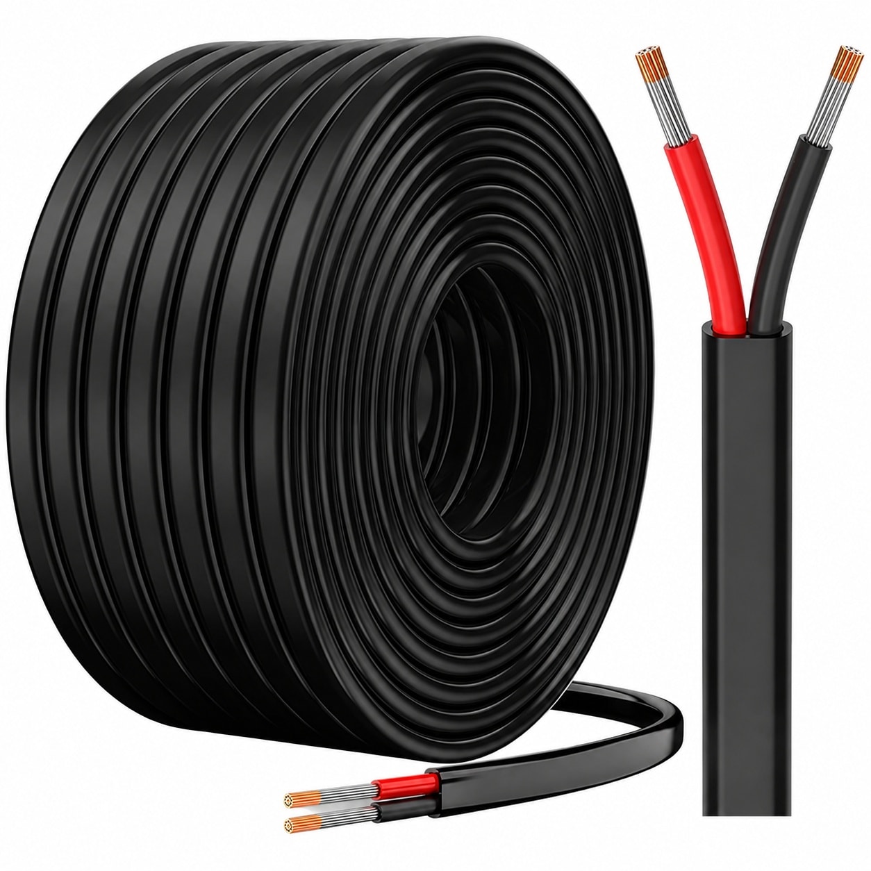 Aoibox  Stranded Copper THHN Electrical Building Wire 10 AWG 2 Conductor PVC Jacket Red and Black 30 ft Cut Length