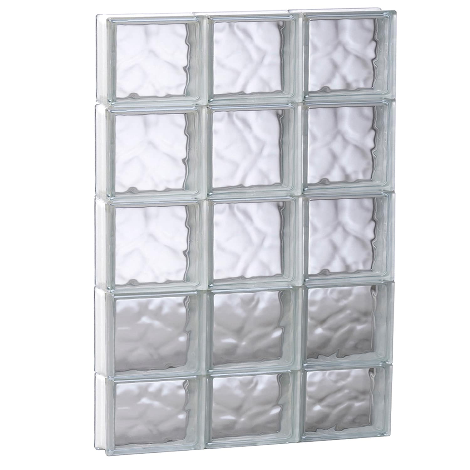 REDI2SET Wavy Glass 23-1/4-in x 36-3/4-in Frameless Replacement Glass Block Window #S2438DC