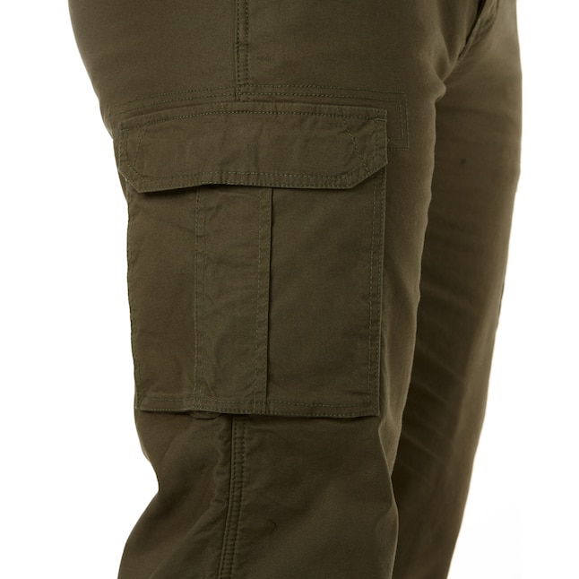 Smith's Workwear Men's Relaxed Fit Dark Olive Canvas Cargo Work Pants ...
