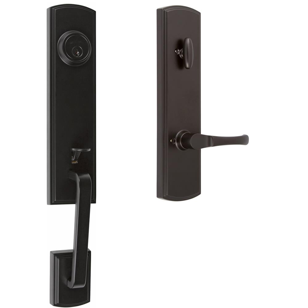 Delaney Hardware Briona Black Single-Cylinder Deadbolt Entry Door Handleset with Classic Lever 374104ARL Sansujyuku sansujyuku.com