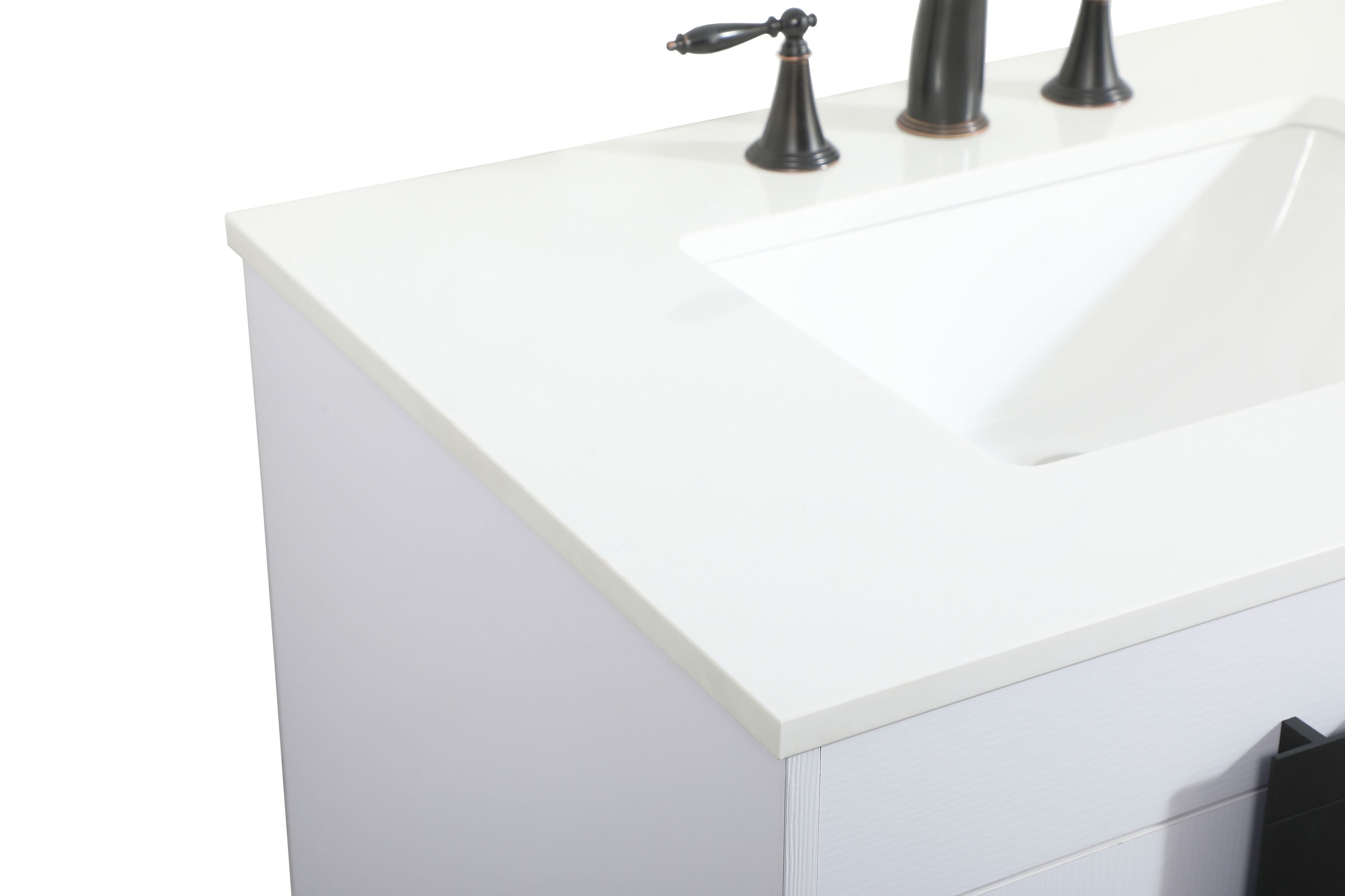 Eugene 32" White MDF Bathroom Vanity with Quartz Top