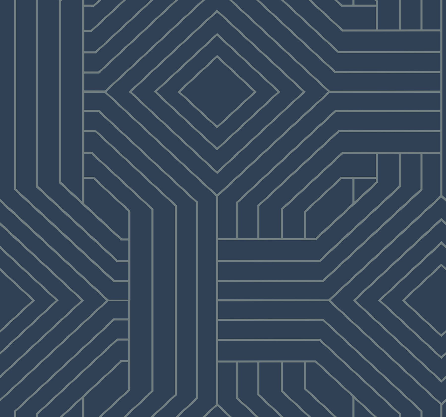 York Wallcoverings CI2375 60.8-Sq. Feet Blue Non-woven Geometric Unpasted Wallpaper