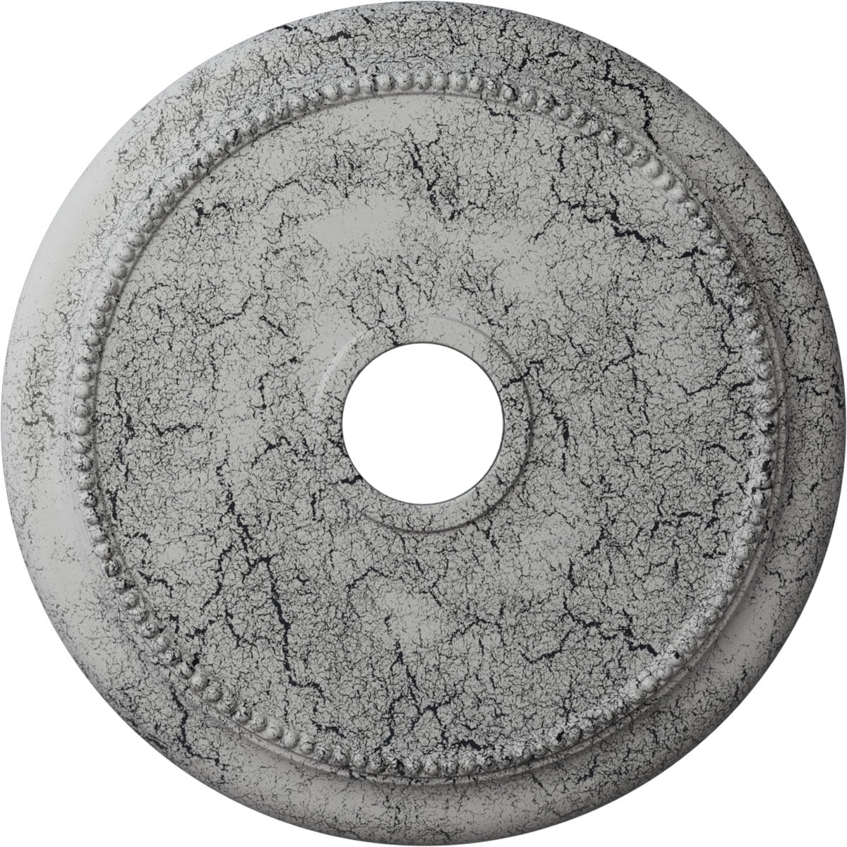 Ekena Millwork CM24CRUWC Crendon 24.125-in W x 24.125-in L Painted Ultra Pure White Crackle Polyurethane Whole Ceiling Medallion